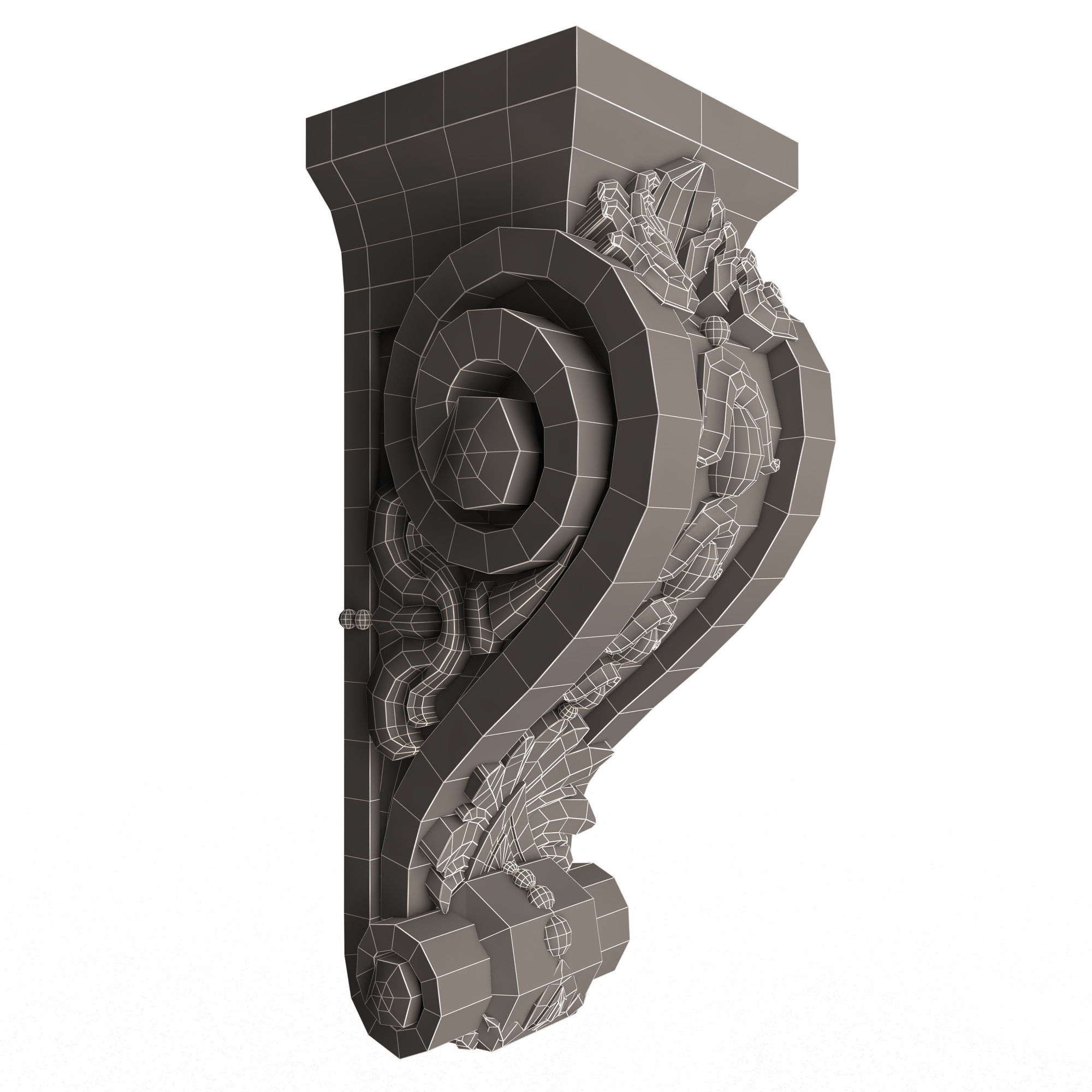 Corbel Carved 07 Low-poly 3D model_14