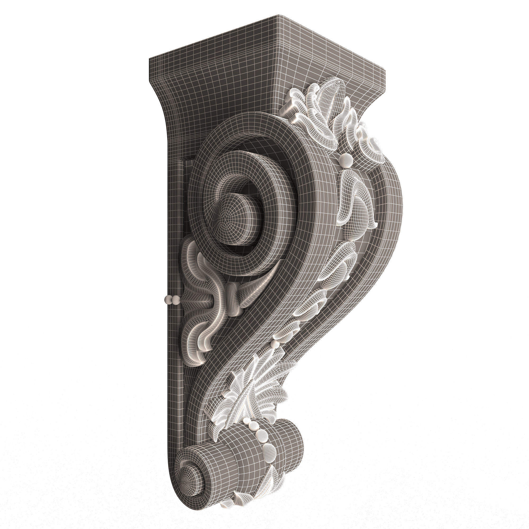 Corbel Carved 07 Low-poly 3D model_8