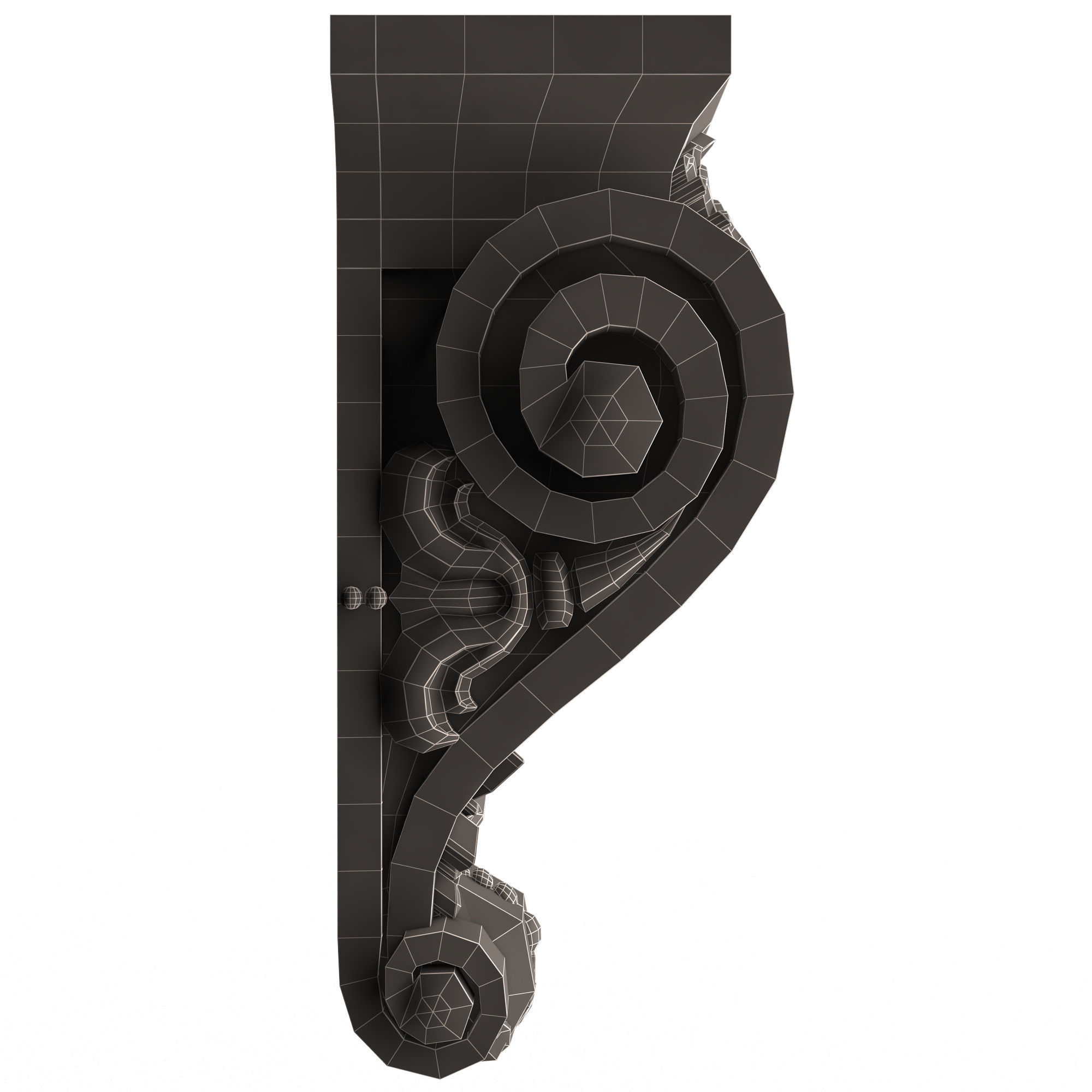Corbel Carved 07 Low-poly 3D model_18
