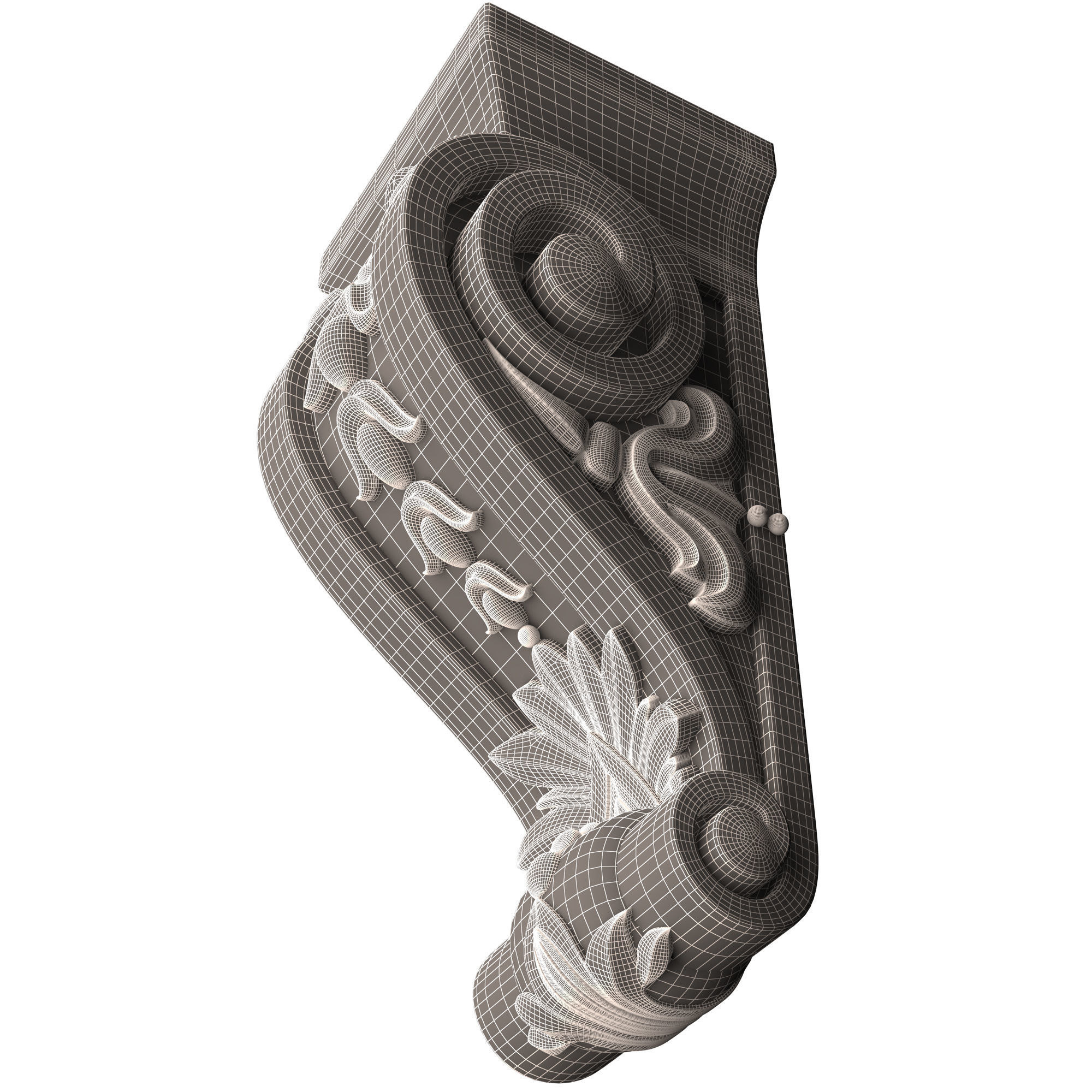 Corbel Carved 07 Low-poly 3D model_11