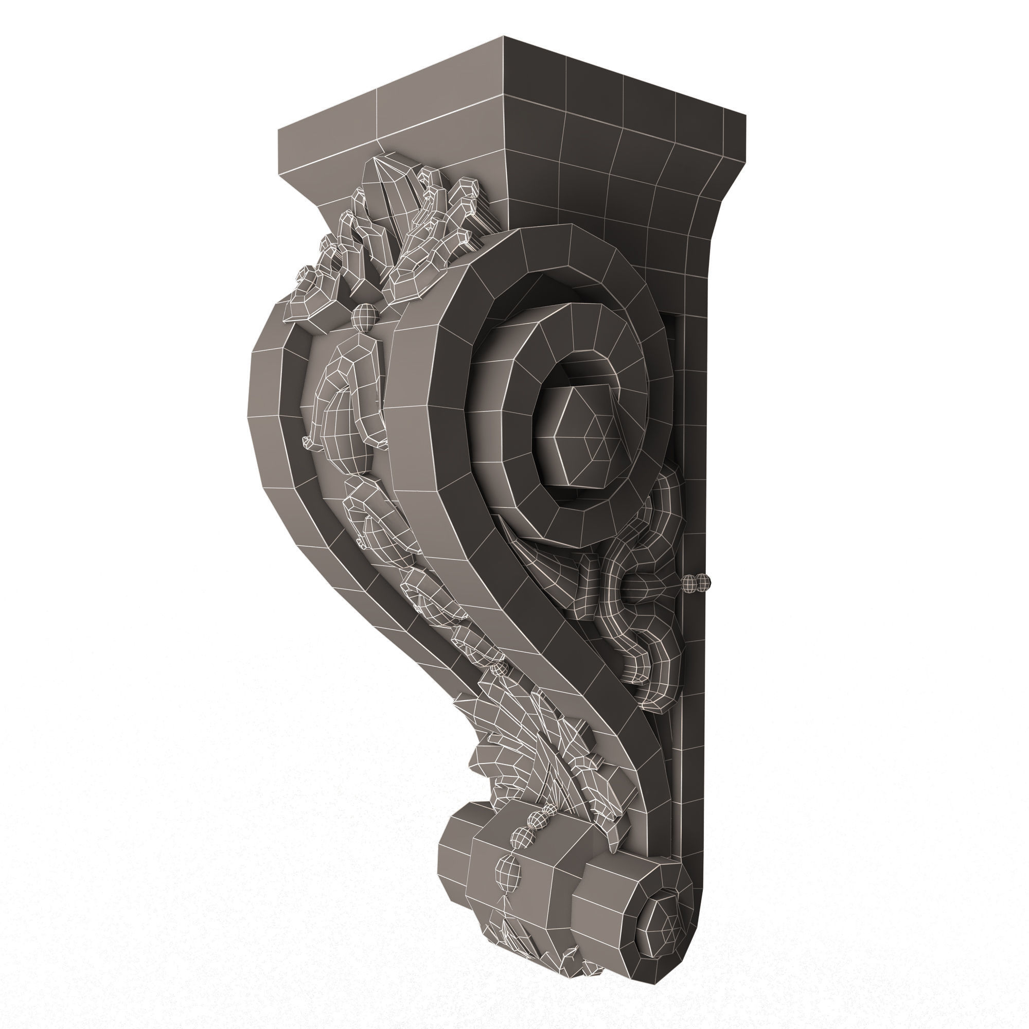 Corbel Carved 07 Low-poly 3D model_15