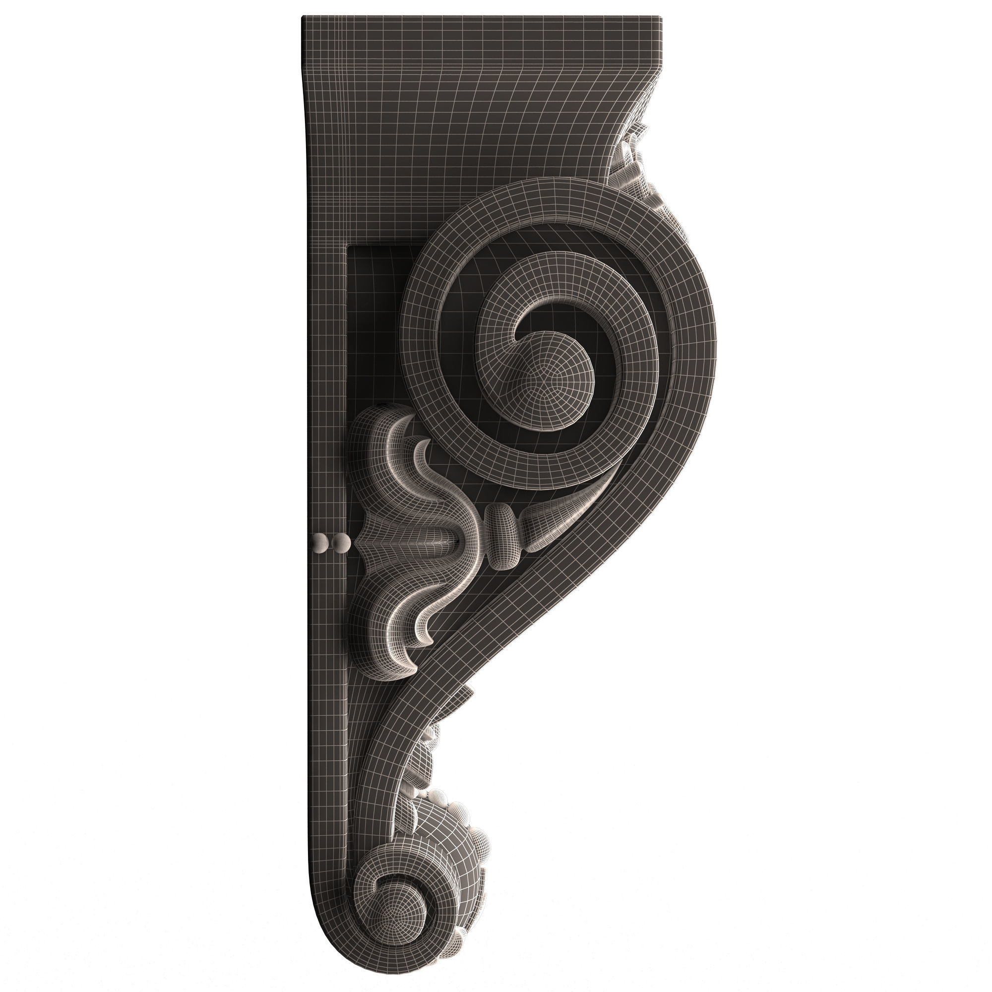 Corbel Carved 07 Low-poly 3D model_12