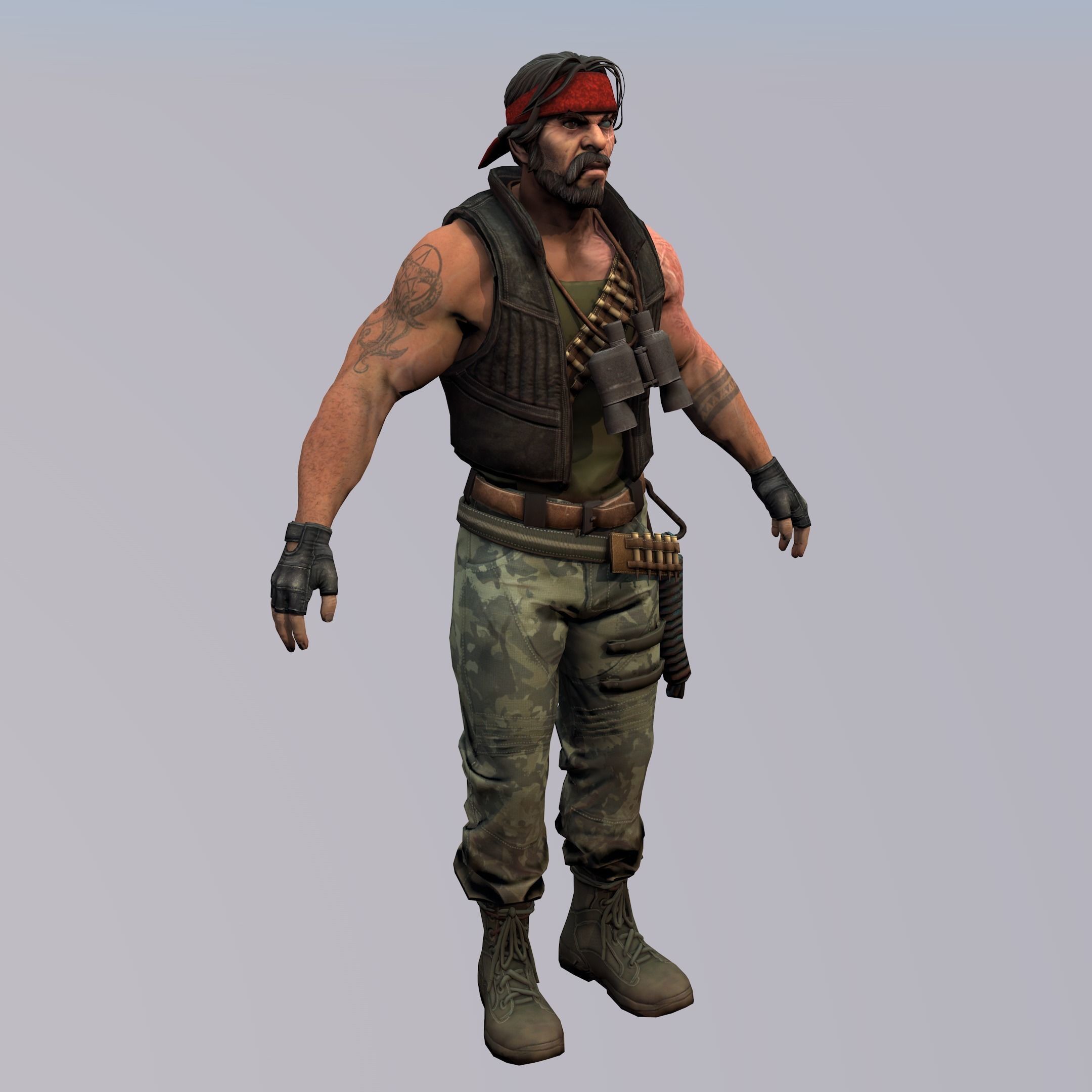 Agent from the game CSGO Cresswater Lean partisans 3D model_3