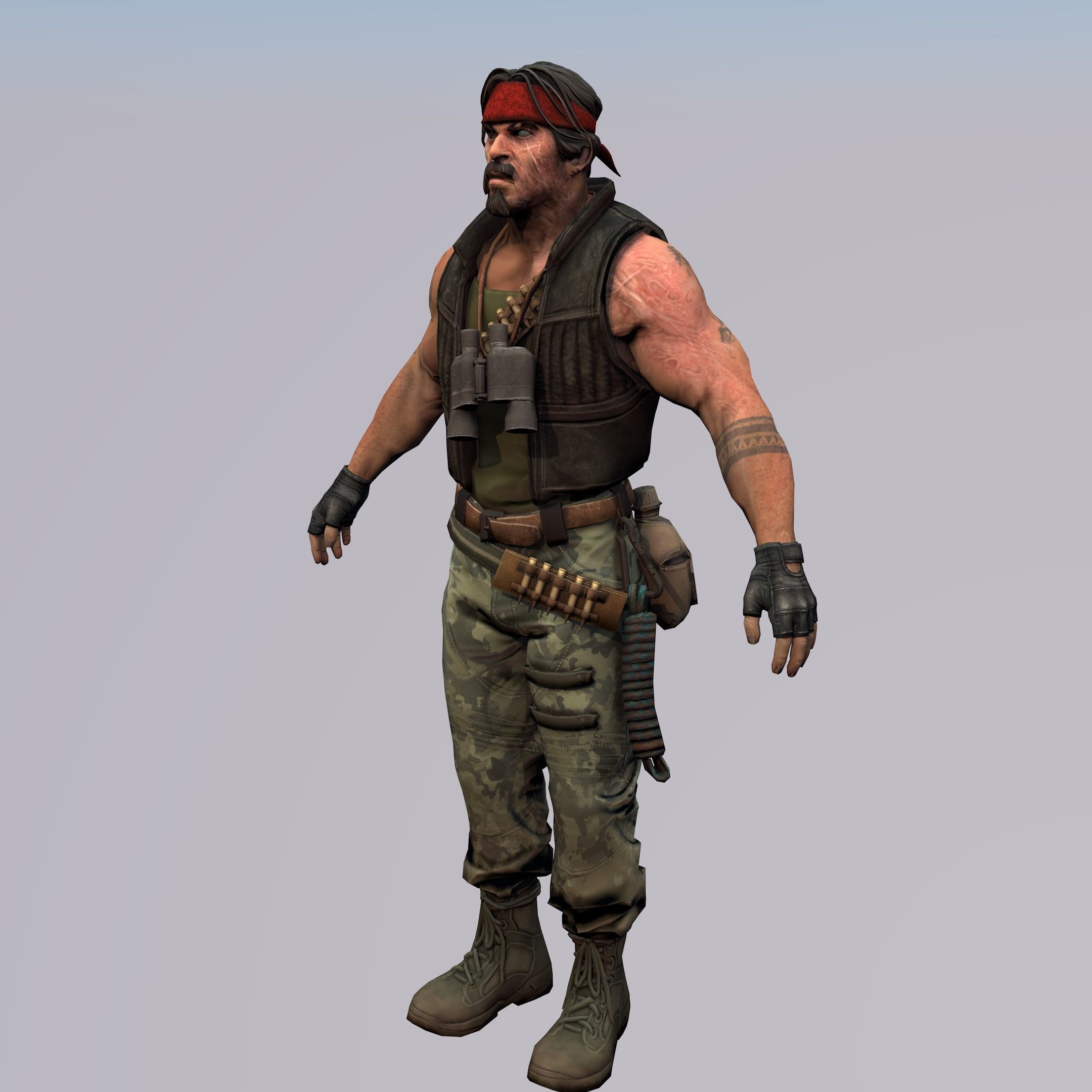 Agent from the game CSGO Cresswater Lean partisans 3D model_4