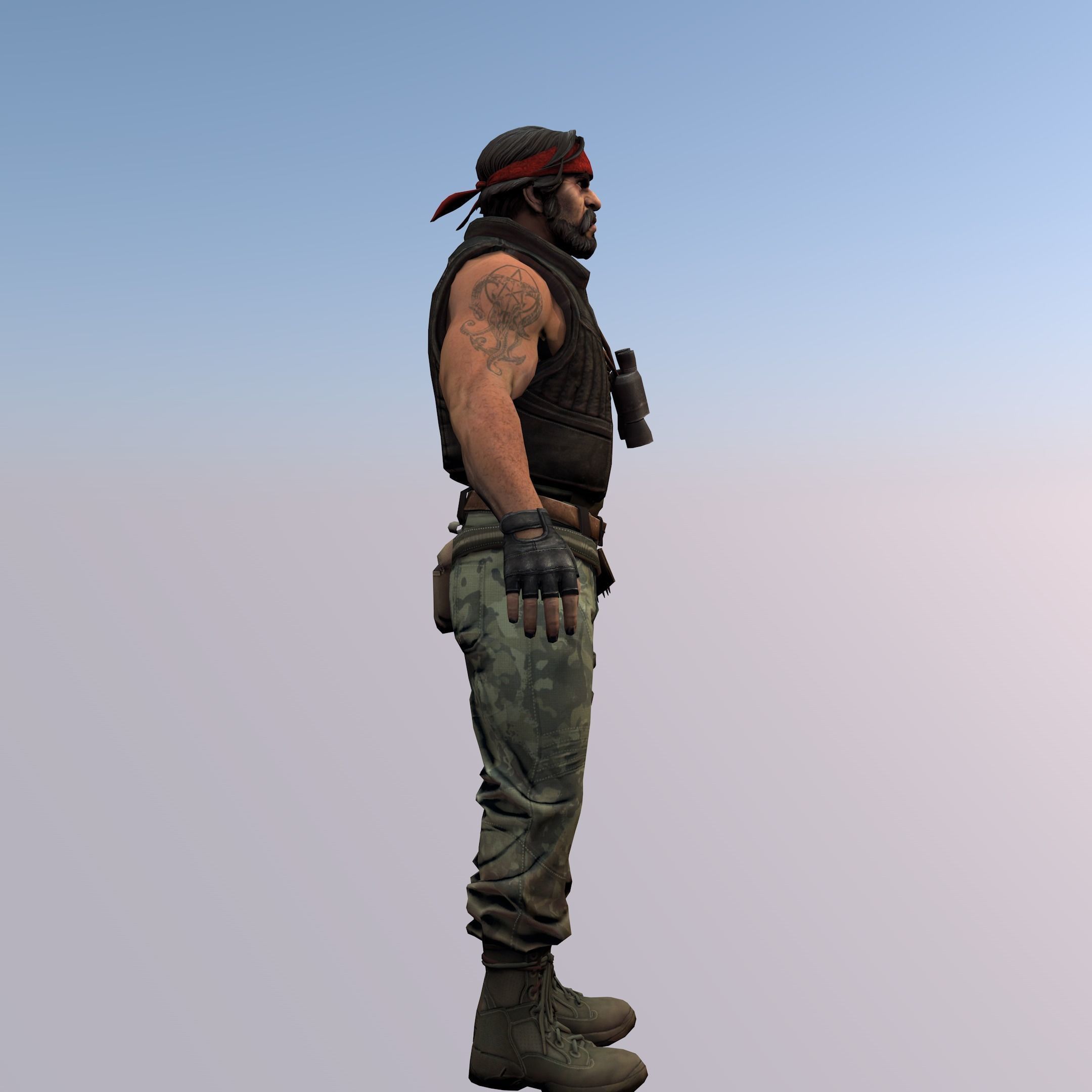 Agent from the game CSGO Cresswater Lean partisans 3D model_1