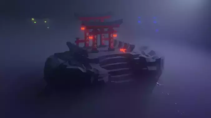 The Gates to the unknown worlds Low-poly 3D model