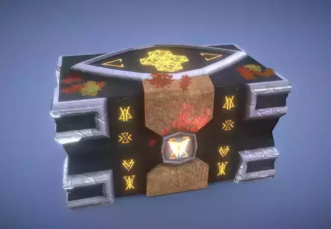 Obsidian Runebound Chest Low-poly 3D model