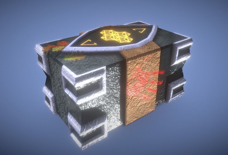 Obsidian Runebound Chest Low-poly 3D model_2