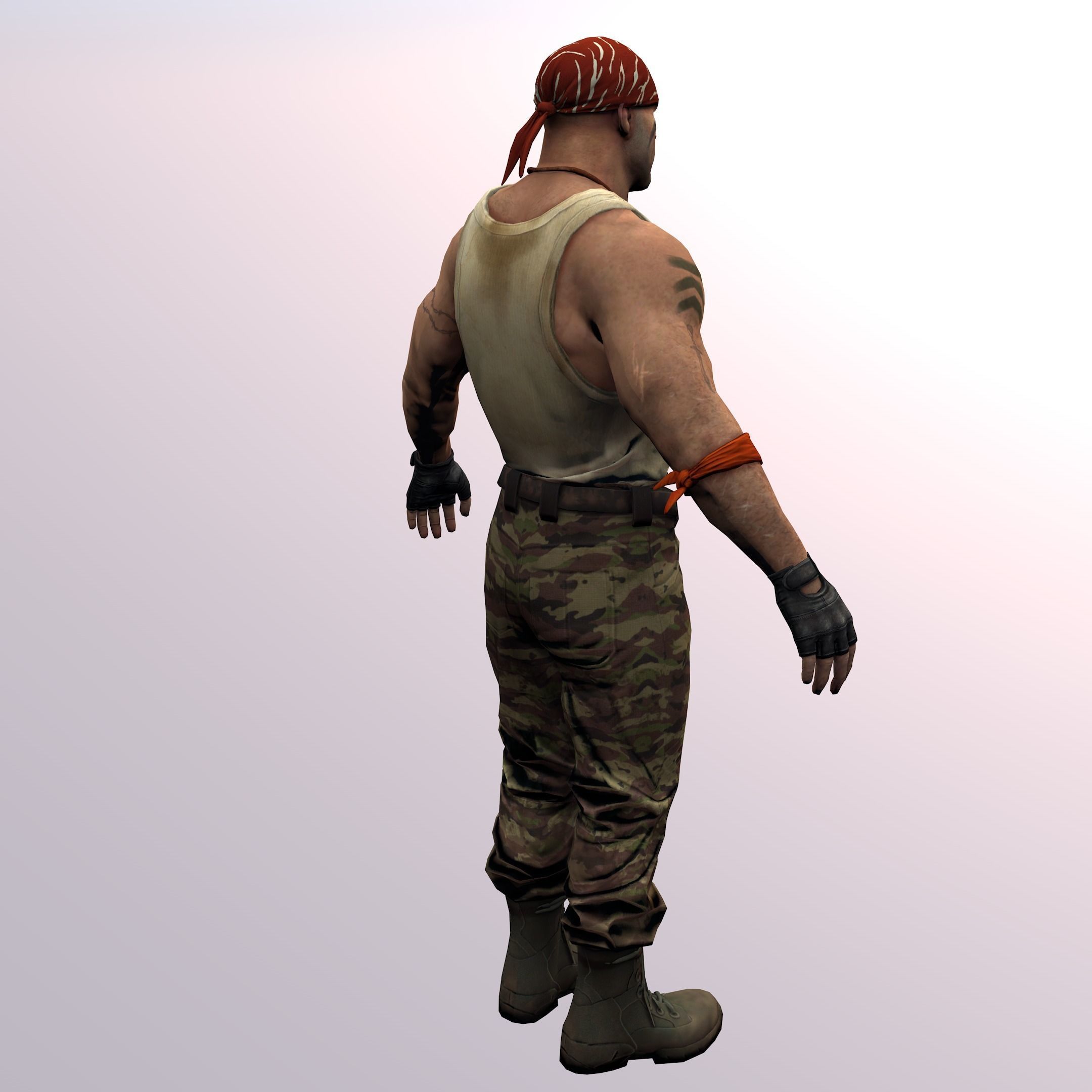 Agent from the game CSGO Overgrown Arno Partisans 3D model_6