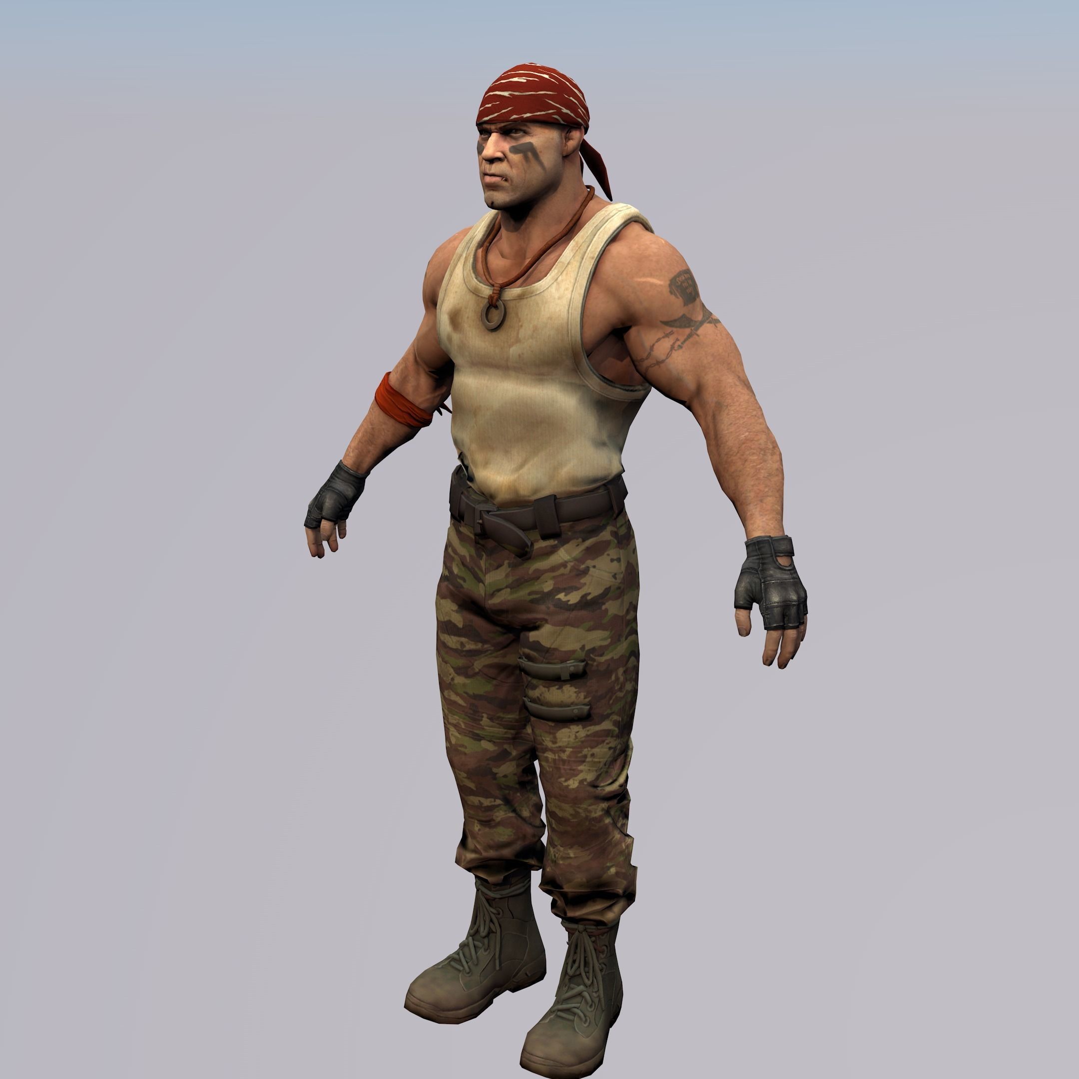 Agent from the game CSGO Overgrown Arno Partisans 3D model_4