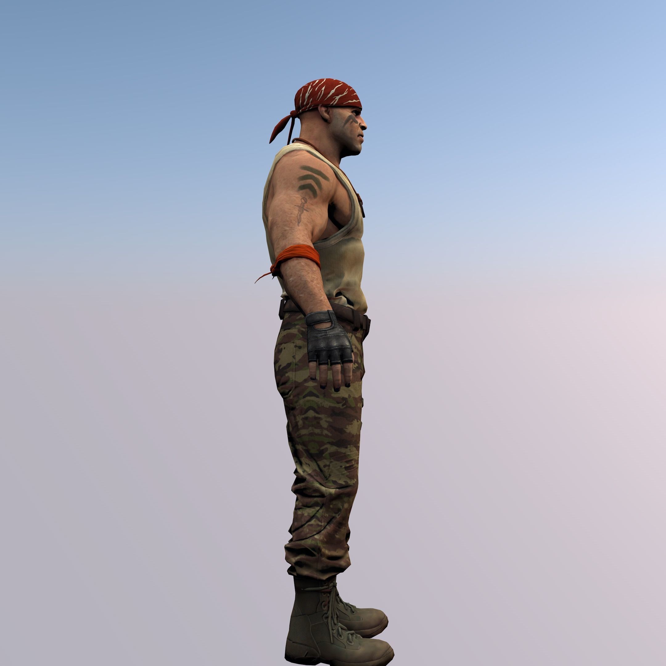 Agent from the game CSGO Overgrown Arno Partisans 3D model_1