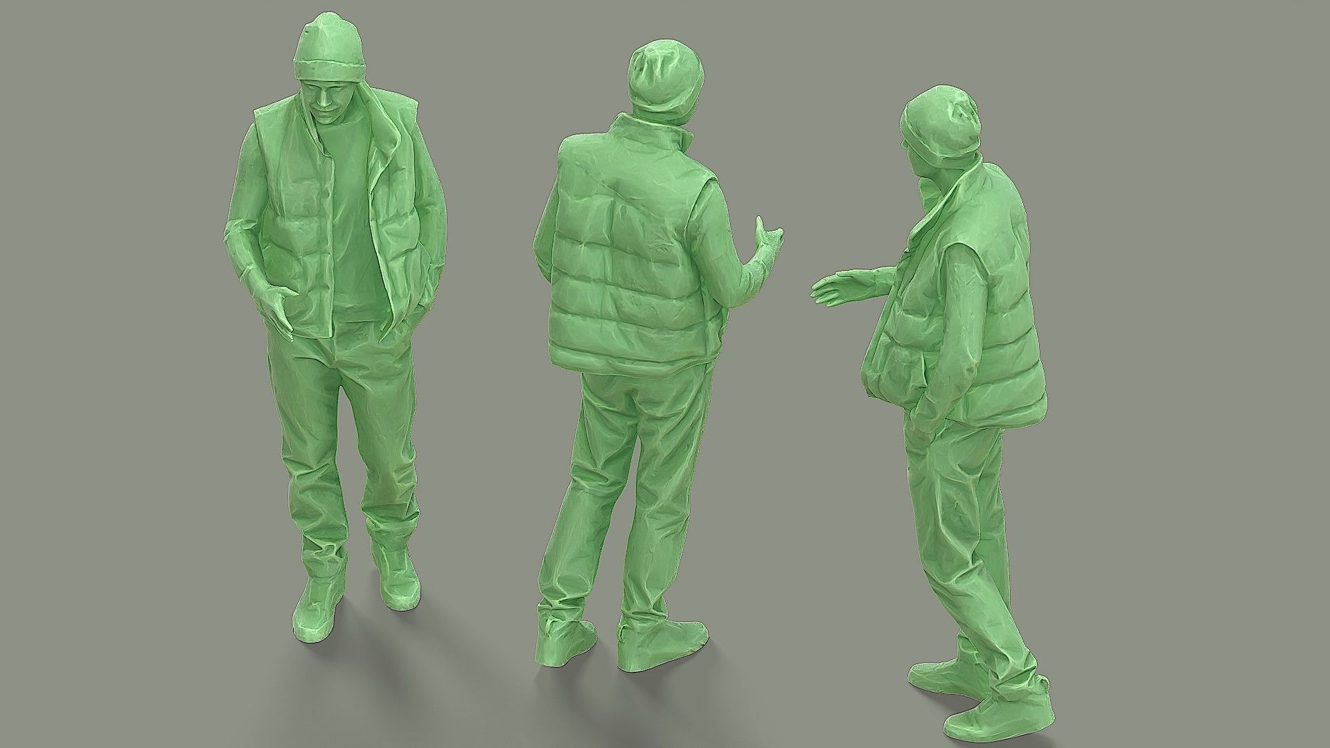 Greetings man in knitted vest 3D model_6