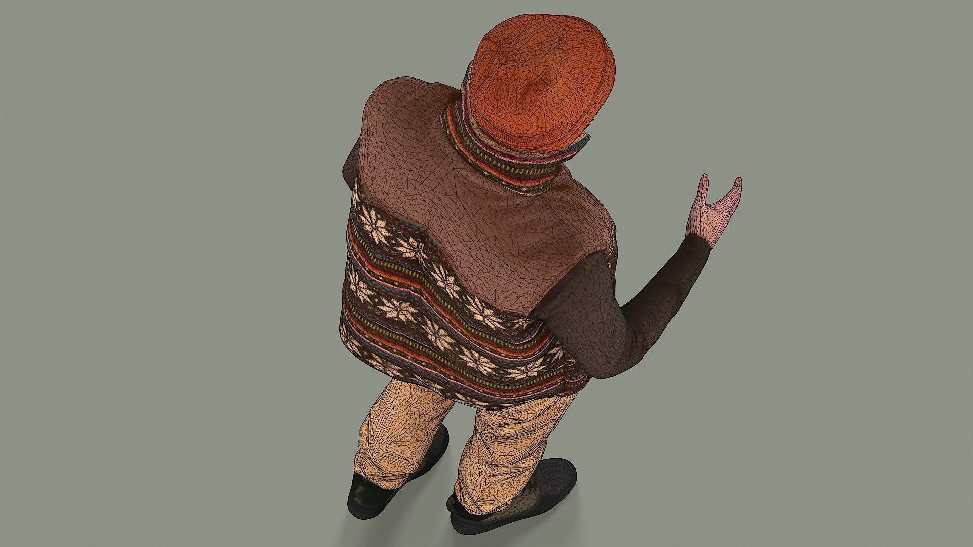 Greetings man in knitted vest 3D model_18