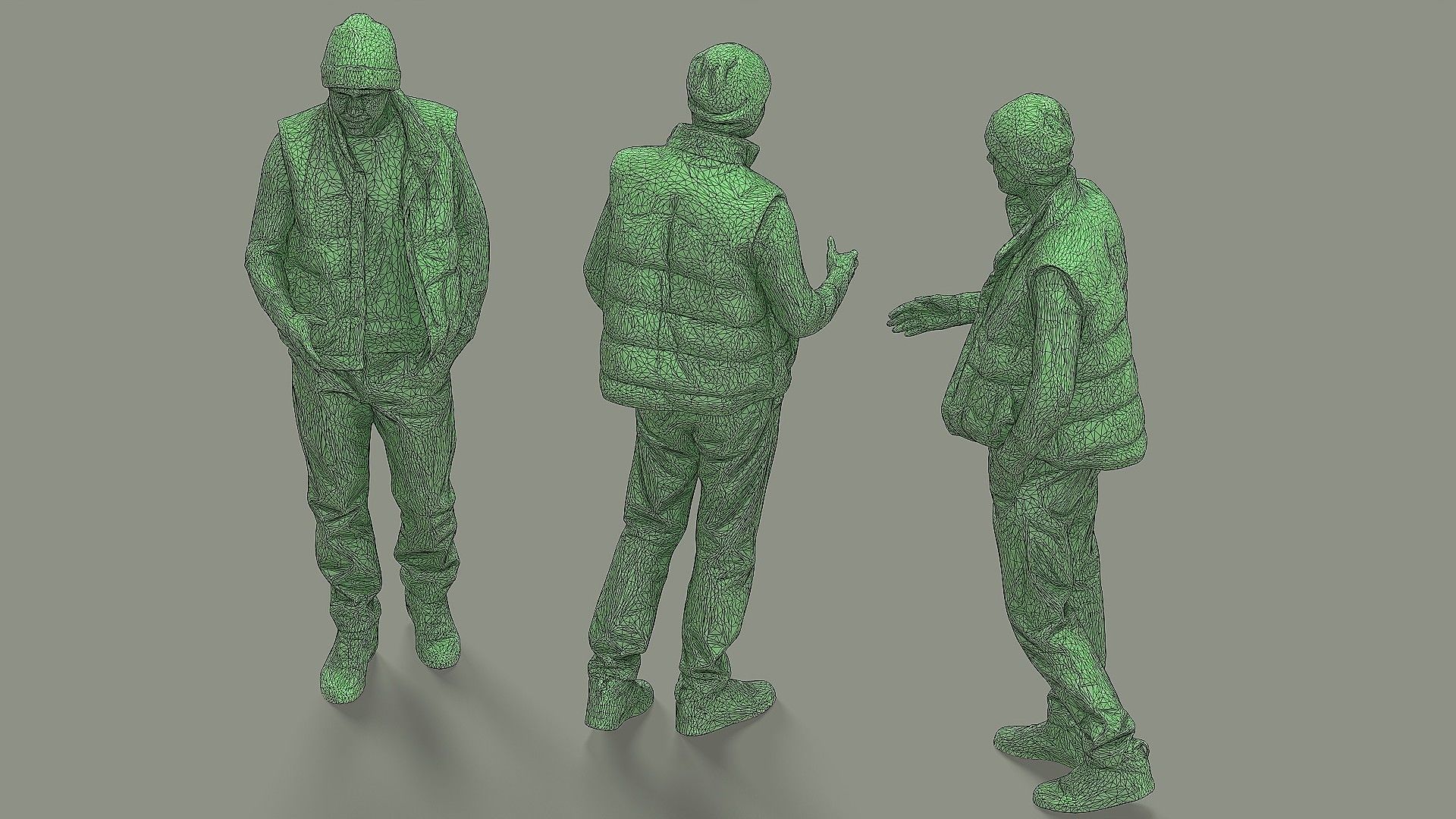 Greetings man in knitted vest 3D model_7