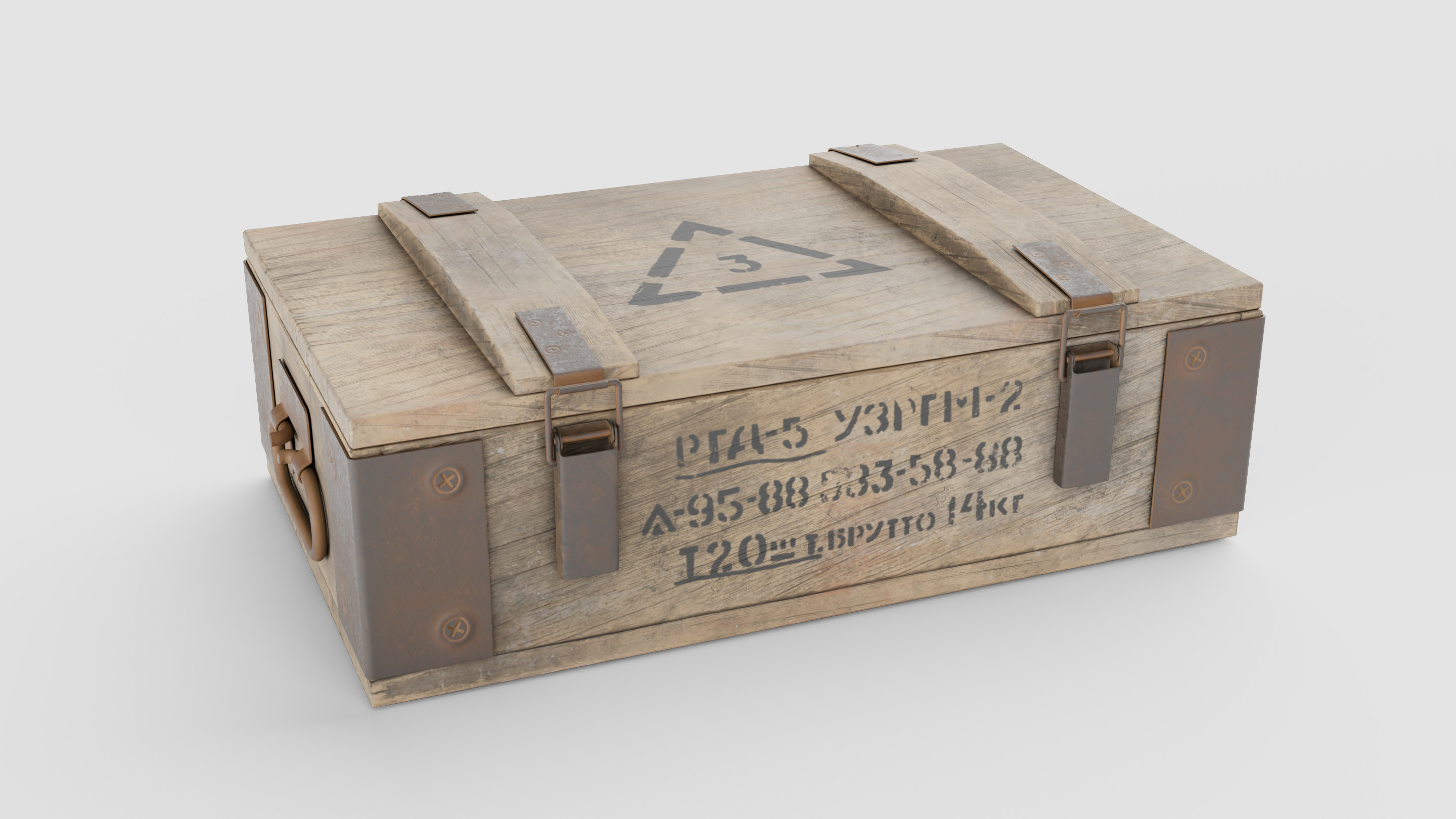 Military grenade box Low-poly 3D model_3