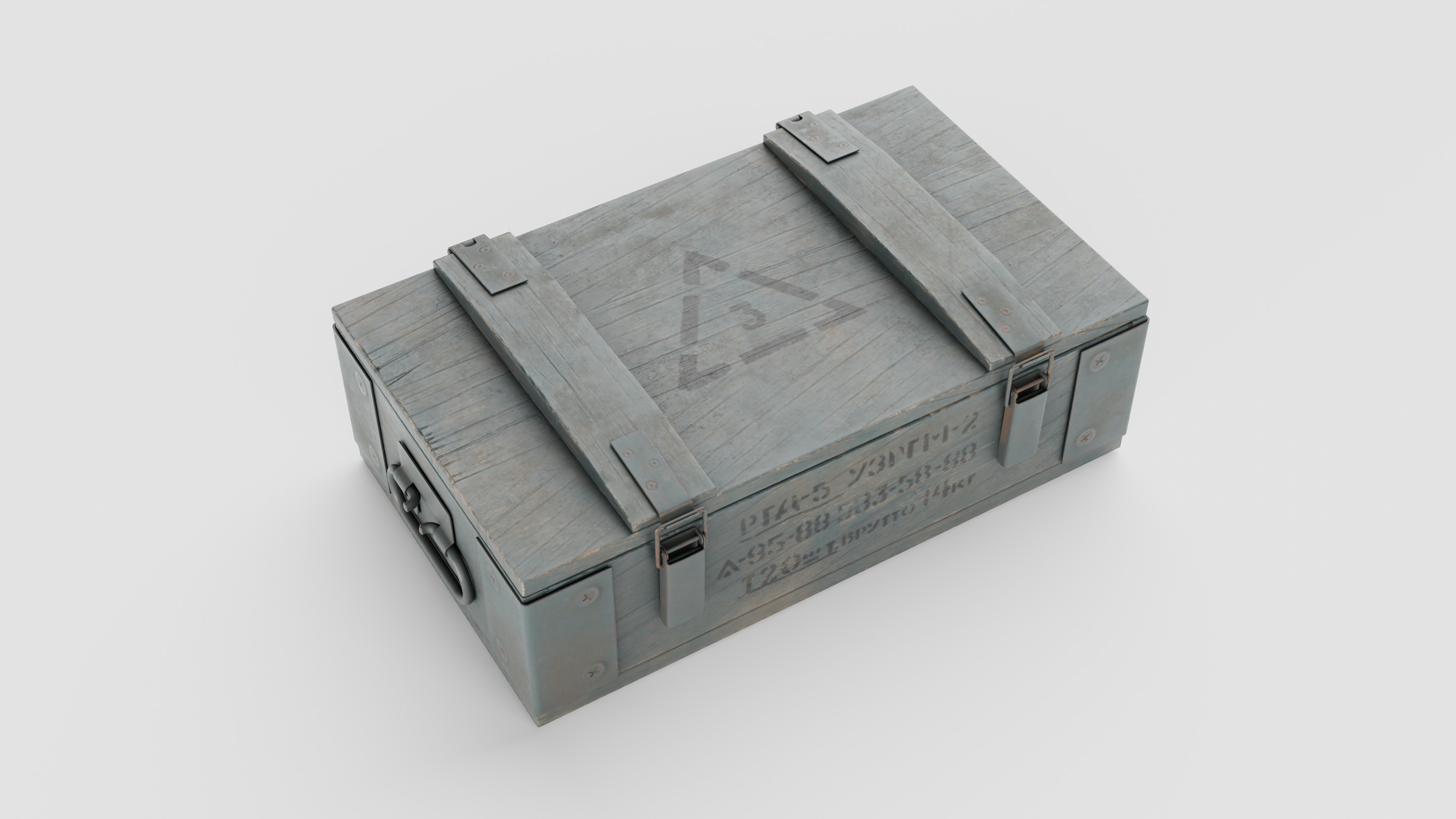 Military grenade box Low-poly 3D model_4