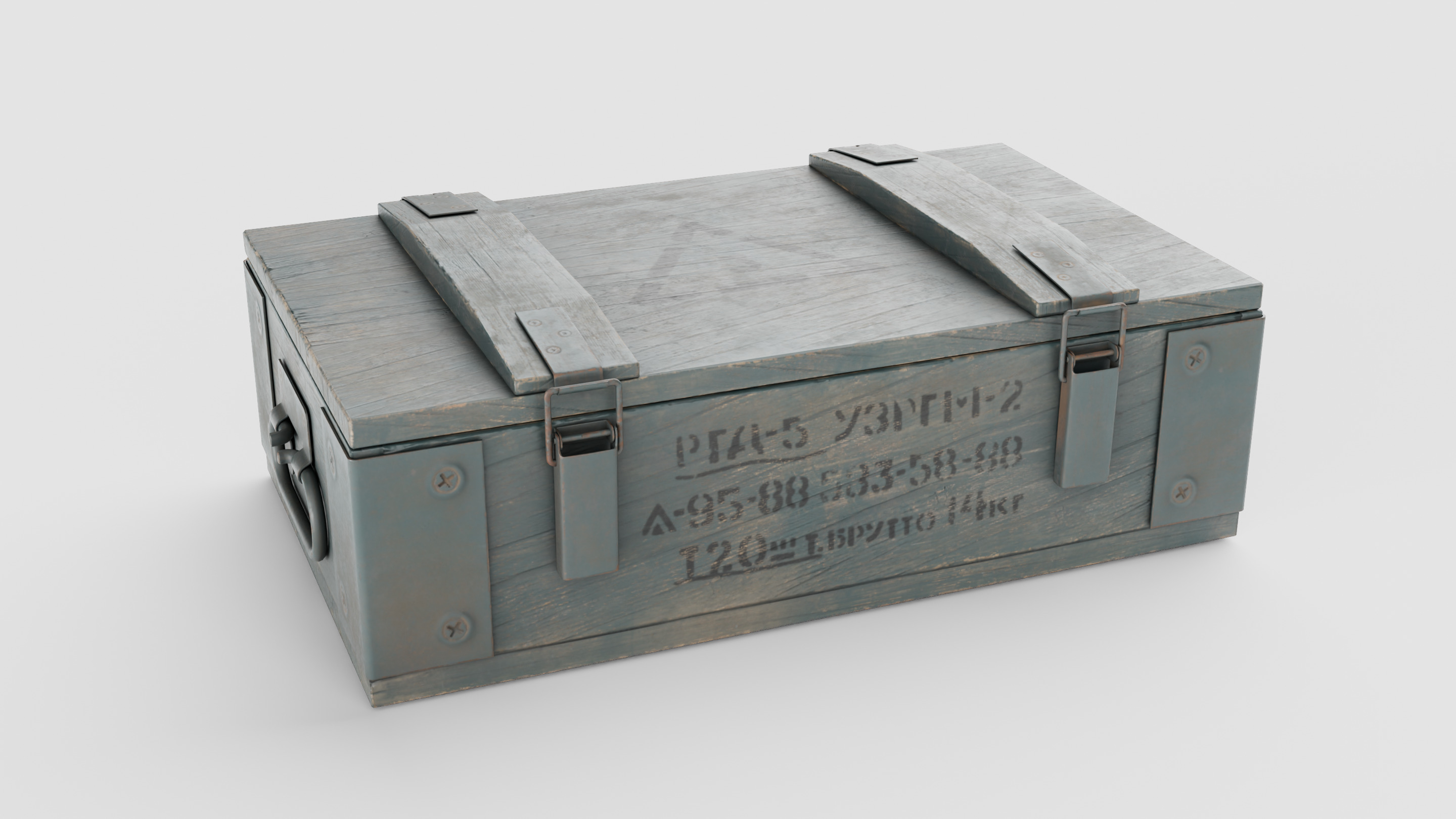 Military grenade box Low-poly 3D model_2