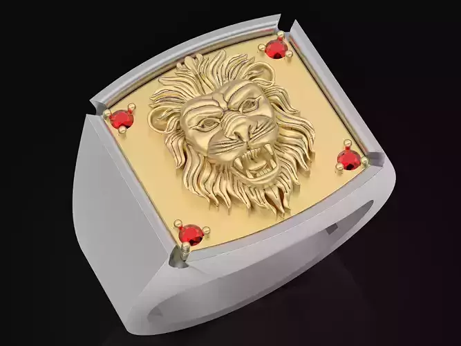 Lion man ring Sculpture jewelry Gold silver