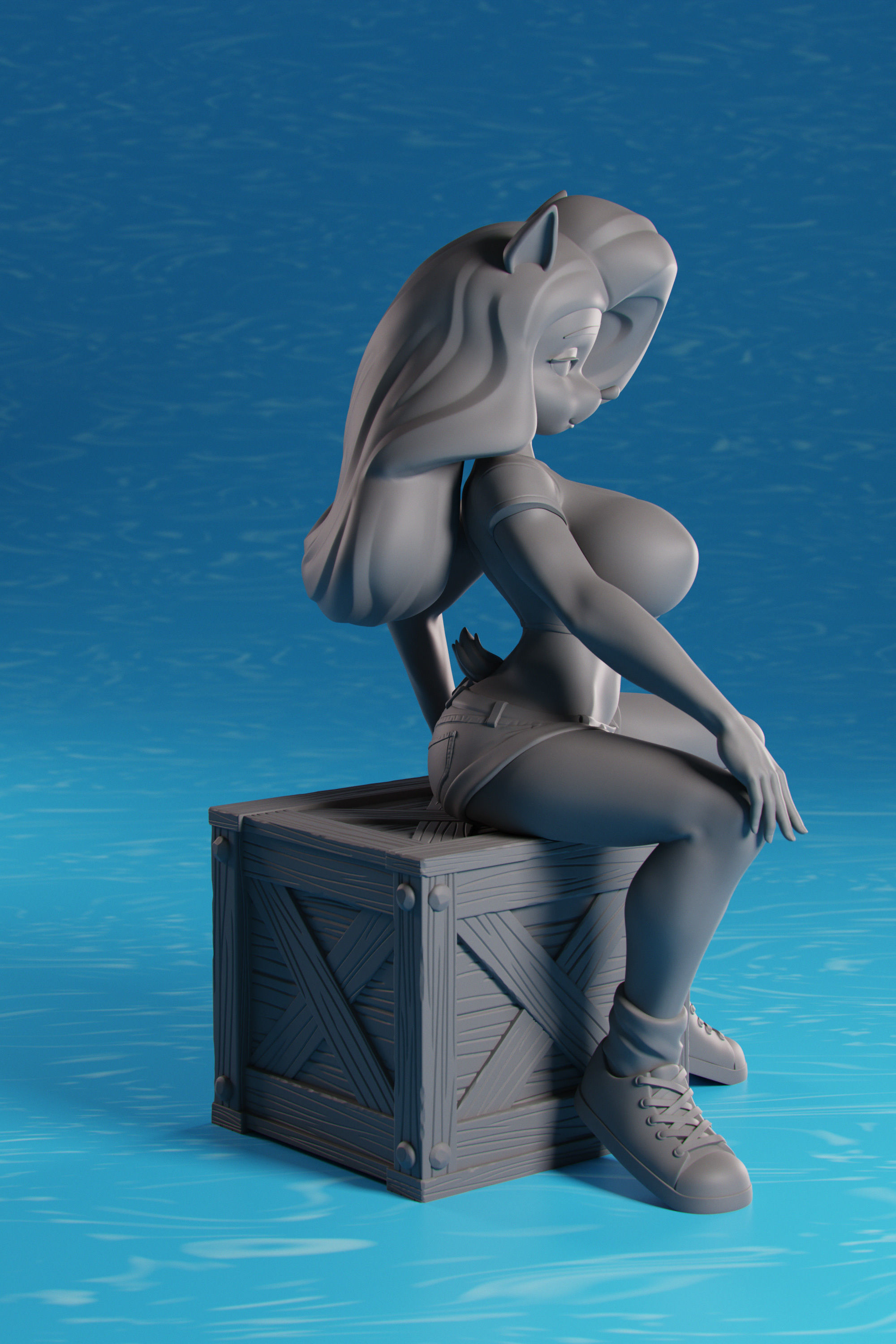 Tawna Bandicoot Figure Includes Extra Crate 3D print model_3