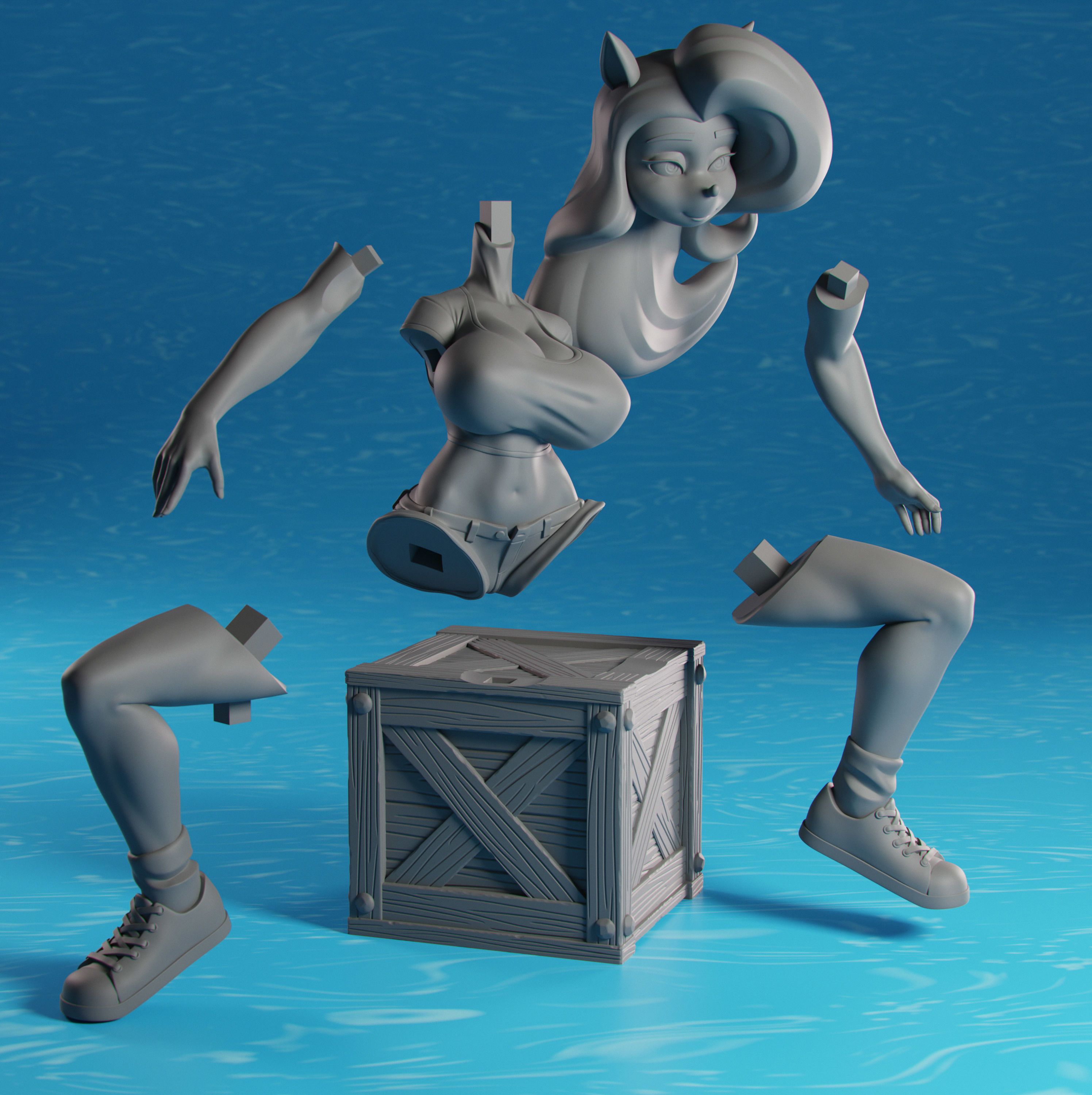 Tawna Bandicoot Figure Includes Extra Crate 3D print model_9