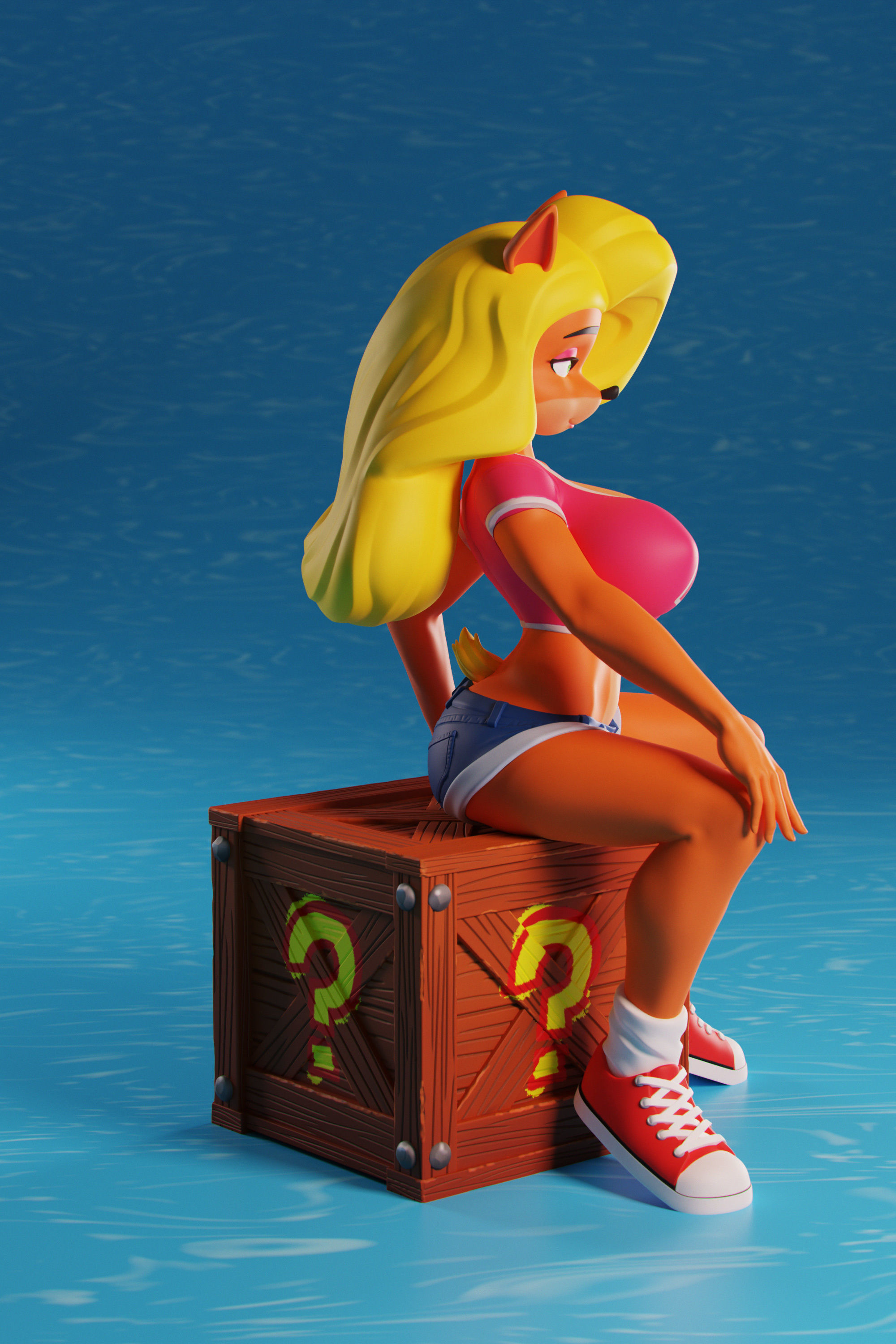 Tawna Bandicoot Figure Includes Extra Crate 3D print model_2