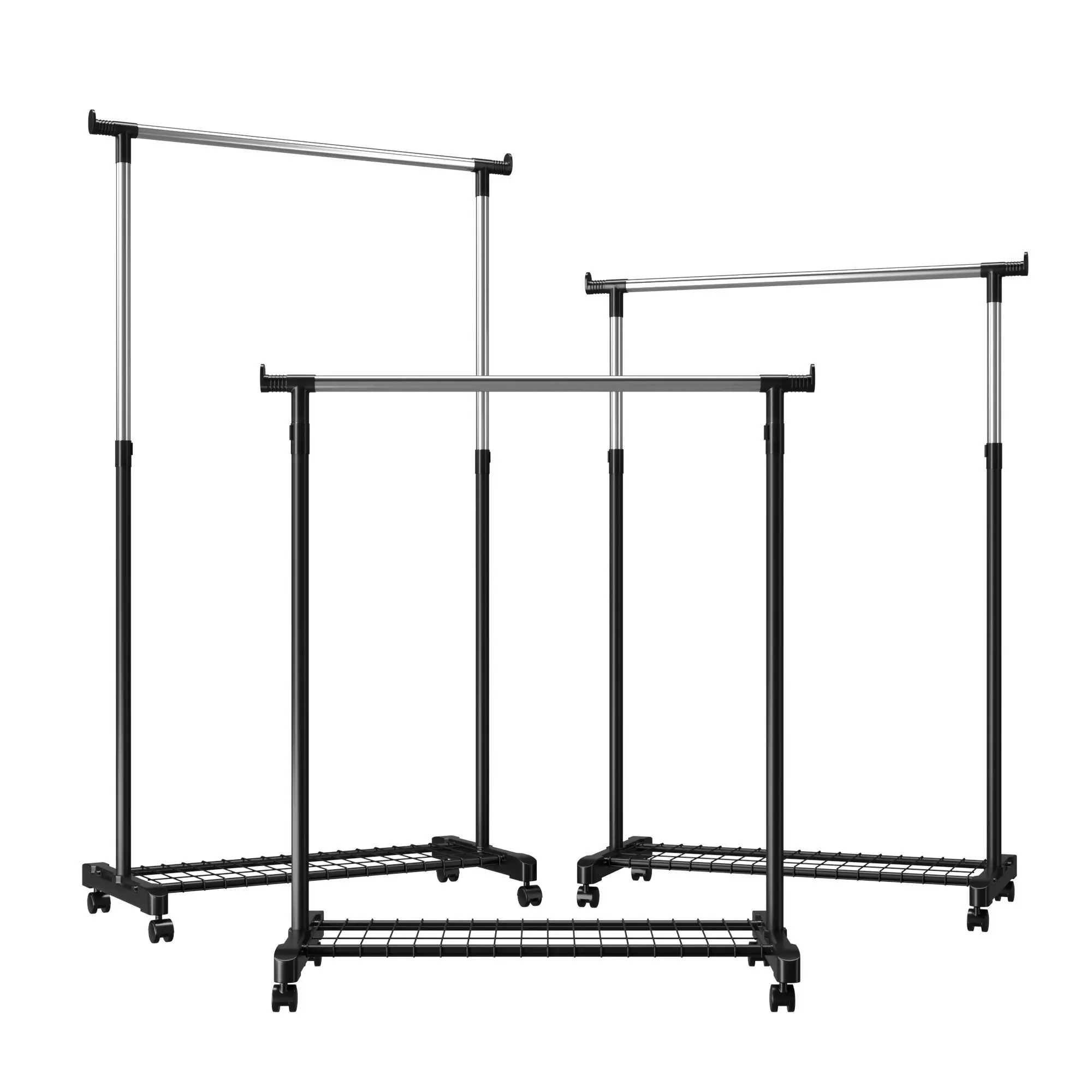 Single mobile hanger with shoe rack 3D model