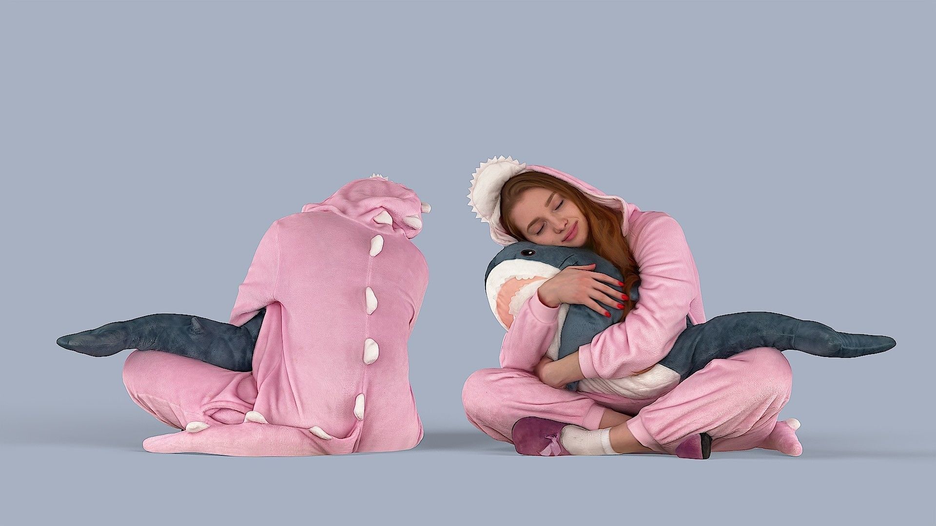 Cute Girl in Pajamas 3D model_1