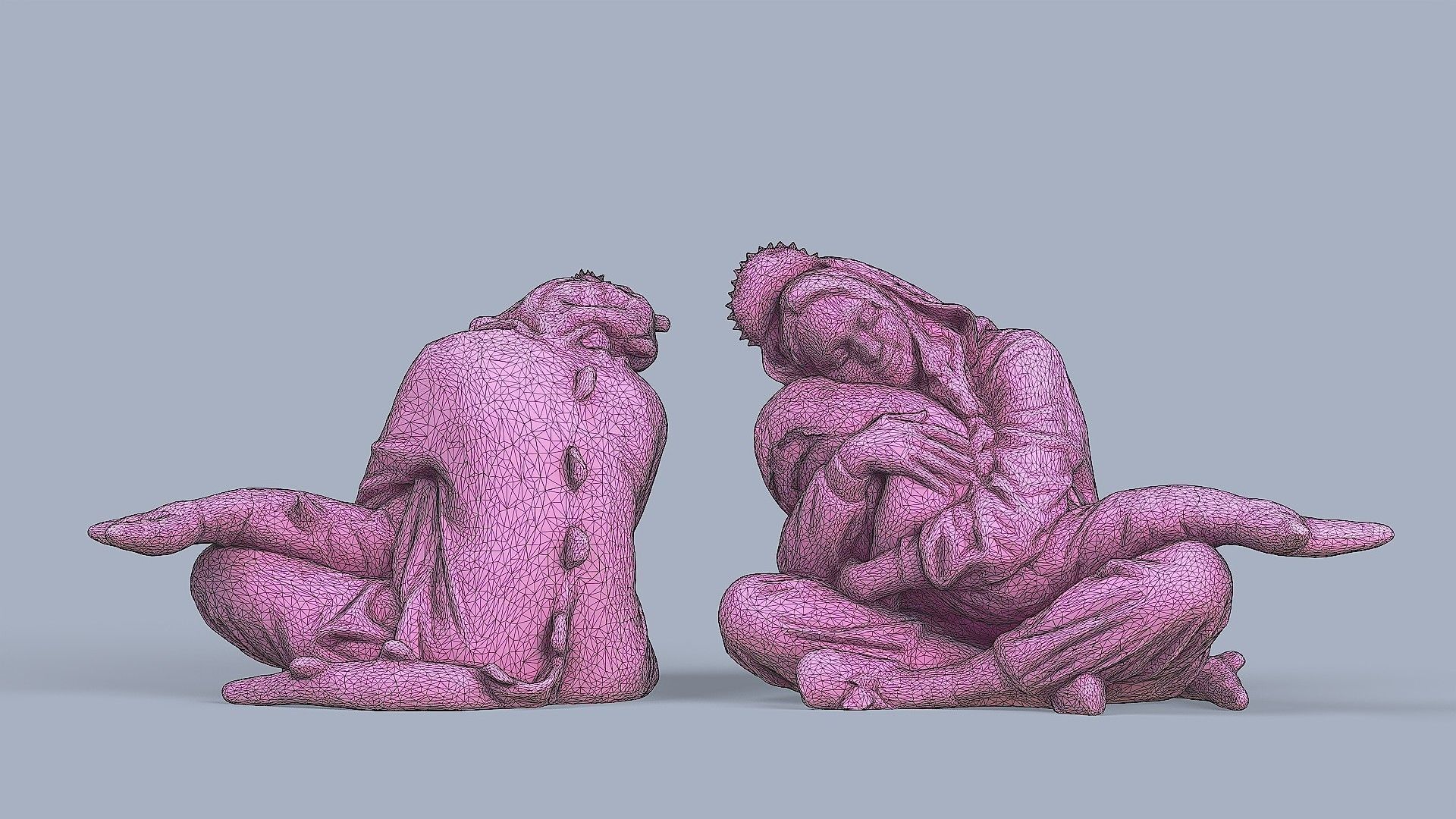 Cute Girl in Pajamas 3D model_3