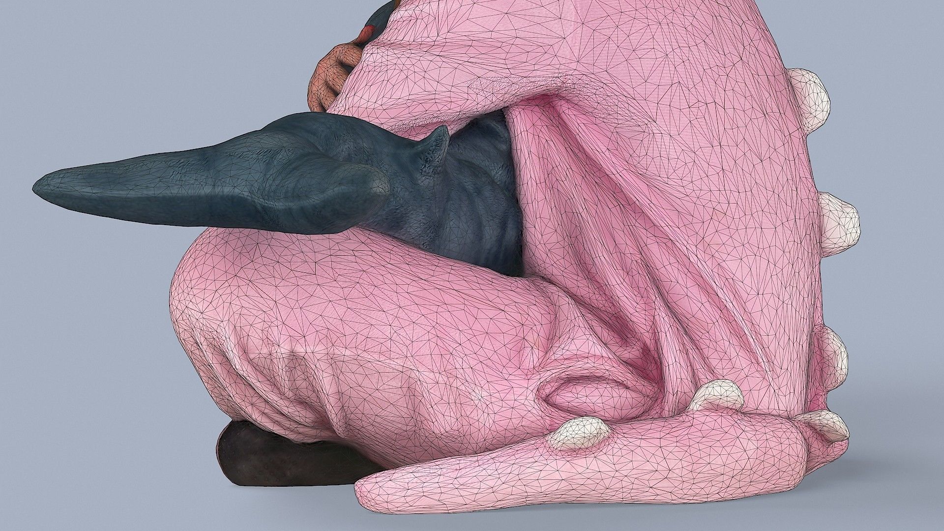 Cute Girl in Pajamas 3D model_14