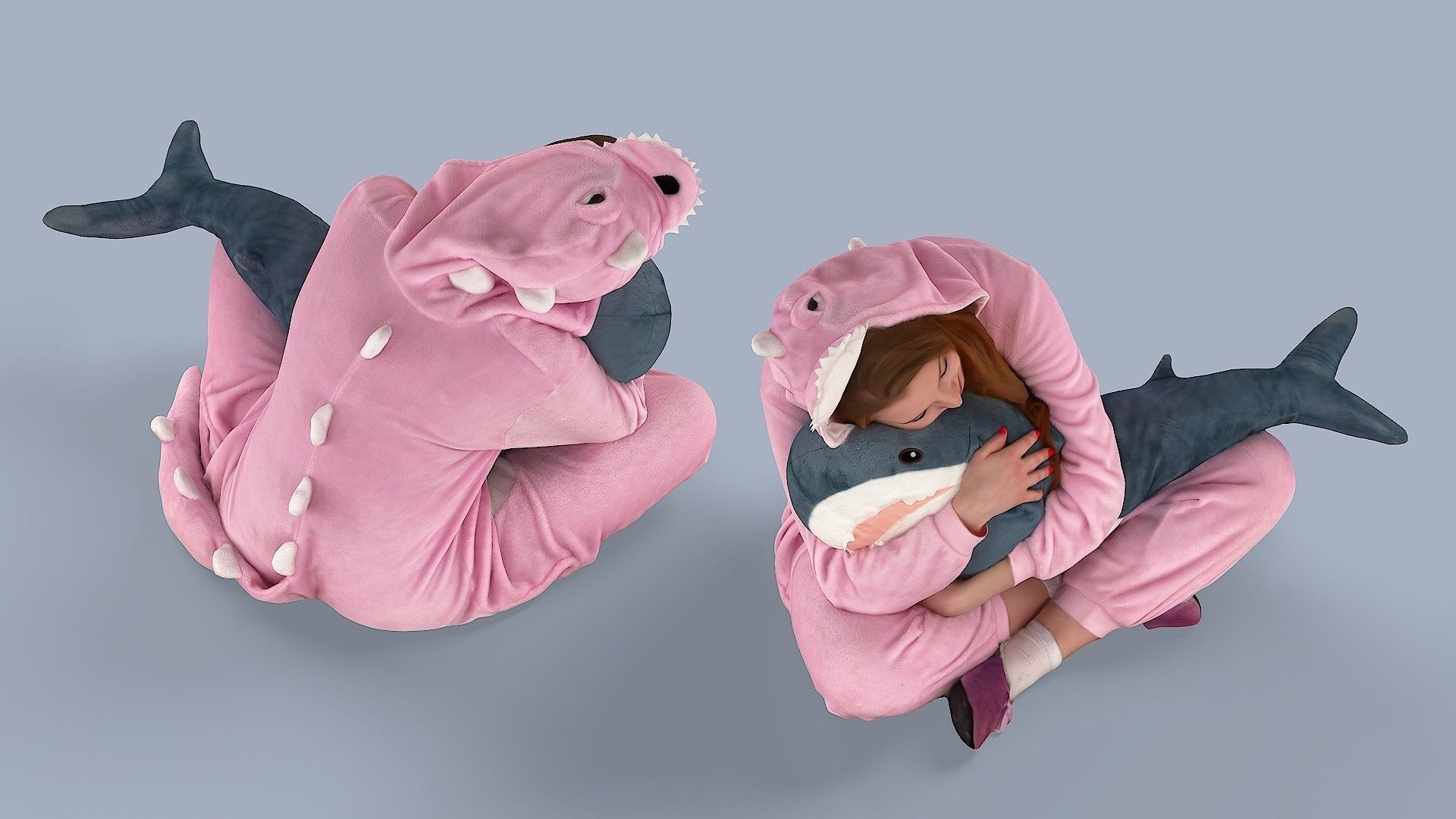 Cute Girl in Pajamas 3D model_5