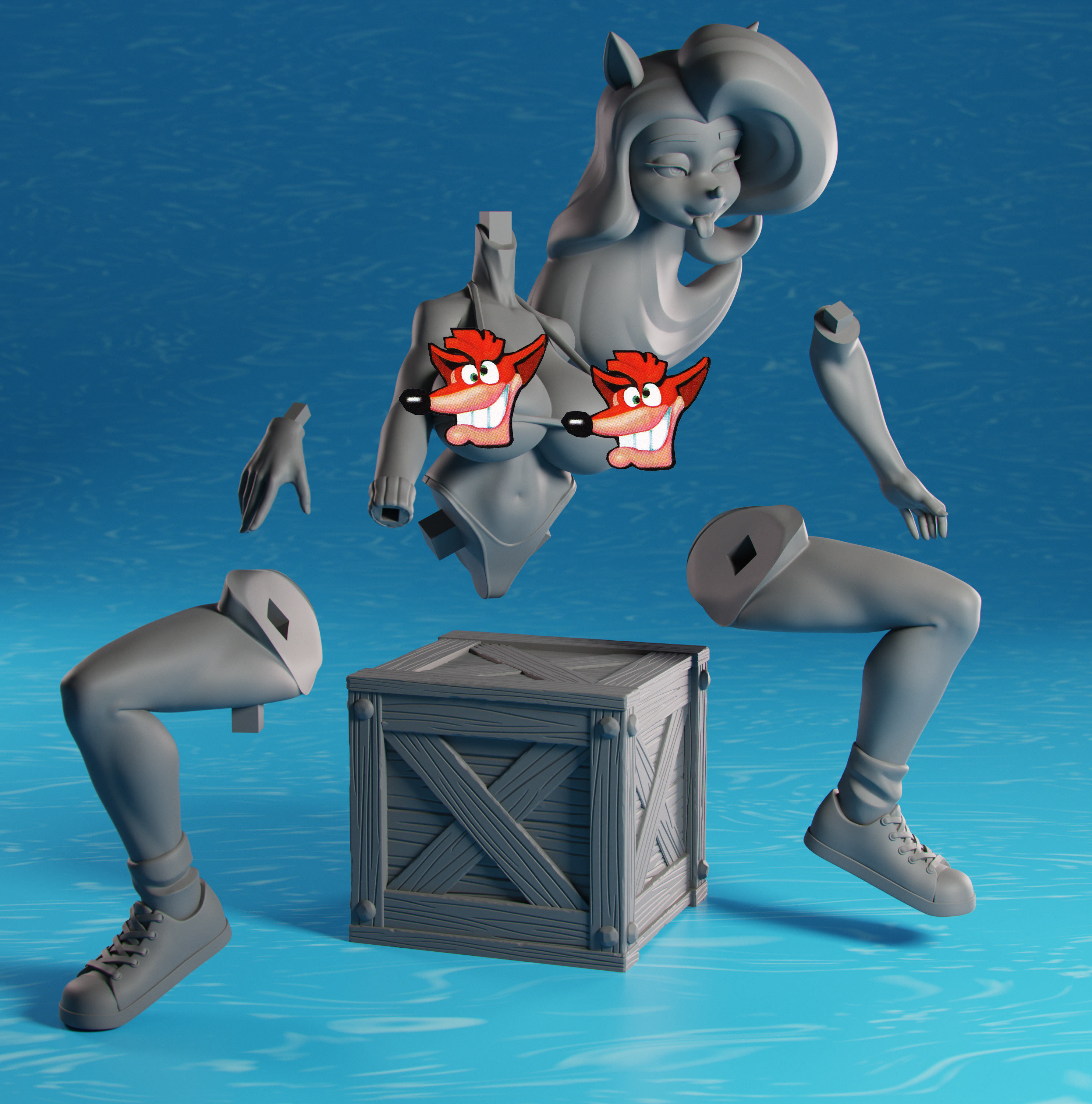 Tawna Bandicoot Figure Bikini Version 3D print model_9