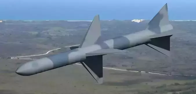 MRAAM missile flying in sky