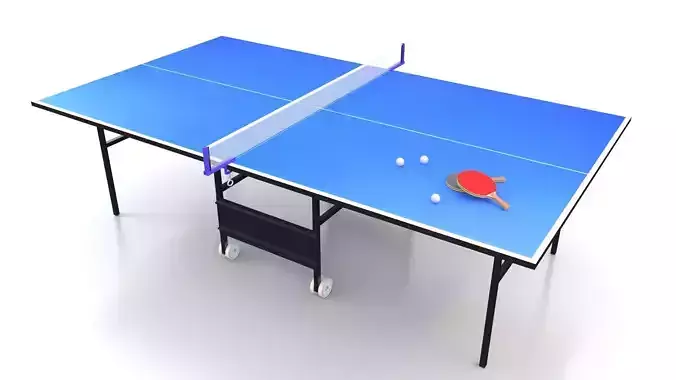 Table Tennis 3 with paddles - Ping pong Low-poly 3D model