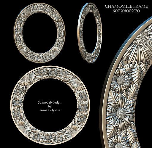 Chamomile flower frame  3D print model 3D print model