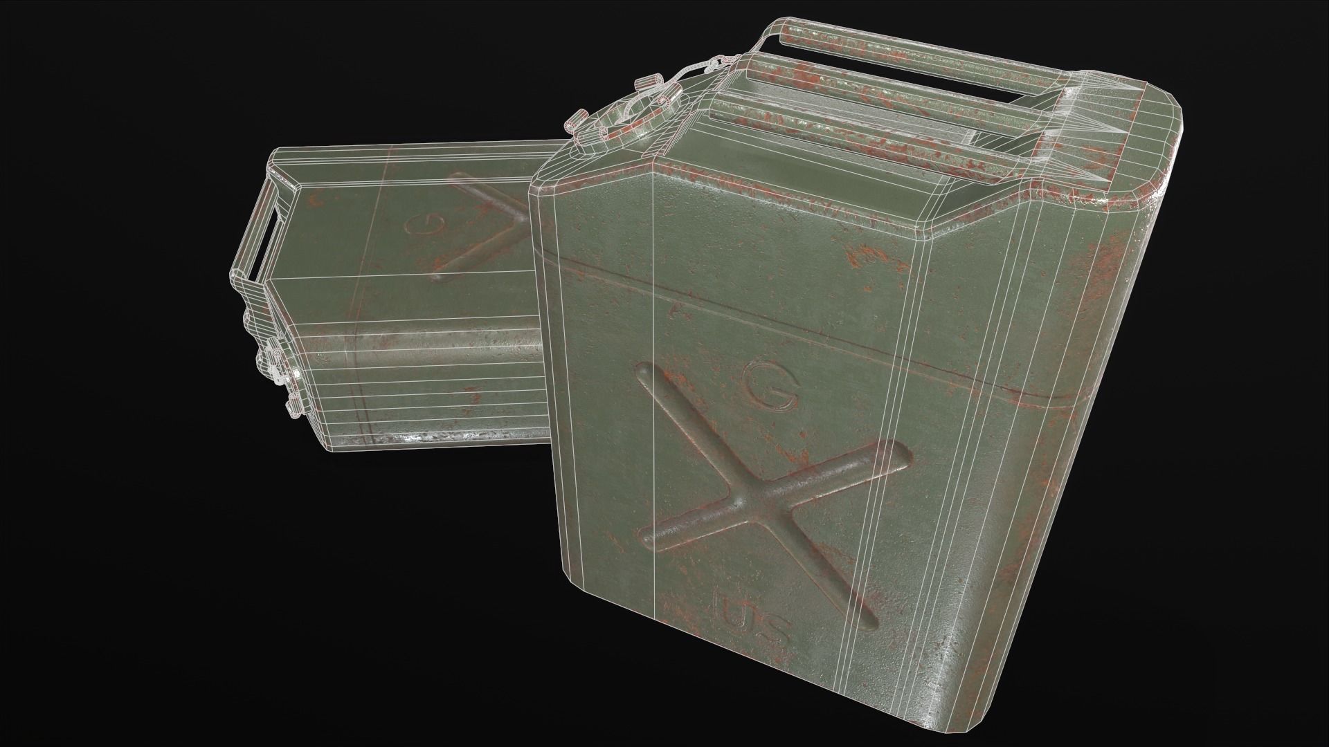 Rusty Jerry Can Low-poly 3D model_6