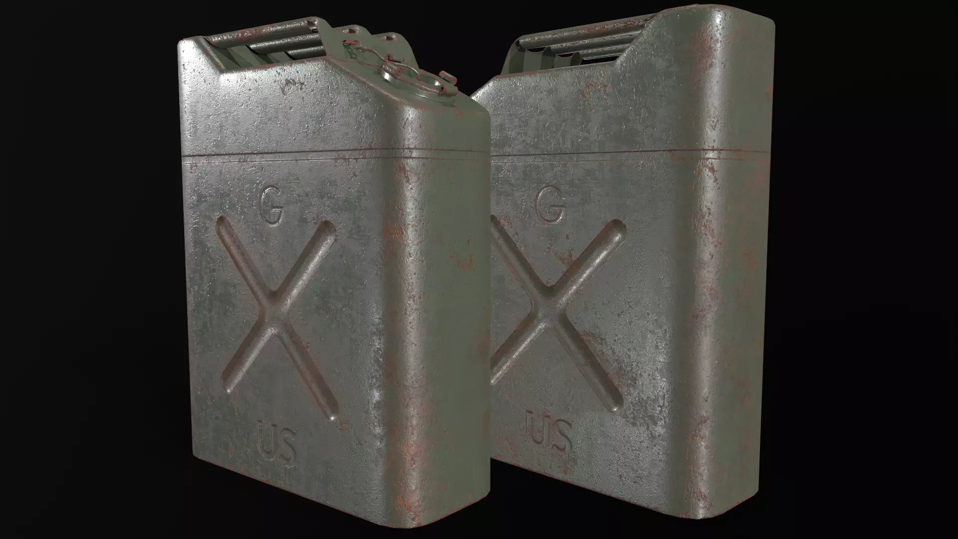 Rusty Jerry Can Low-poly 3D model_0