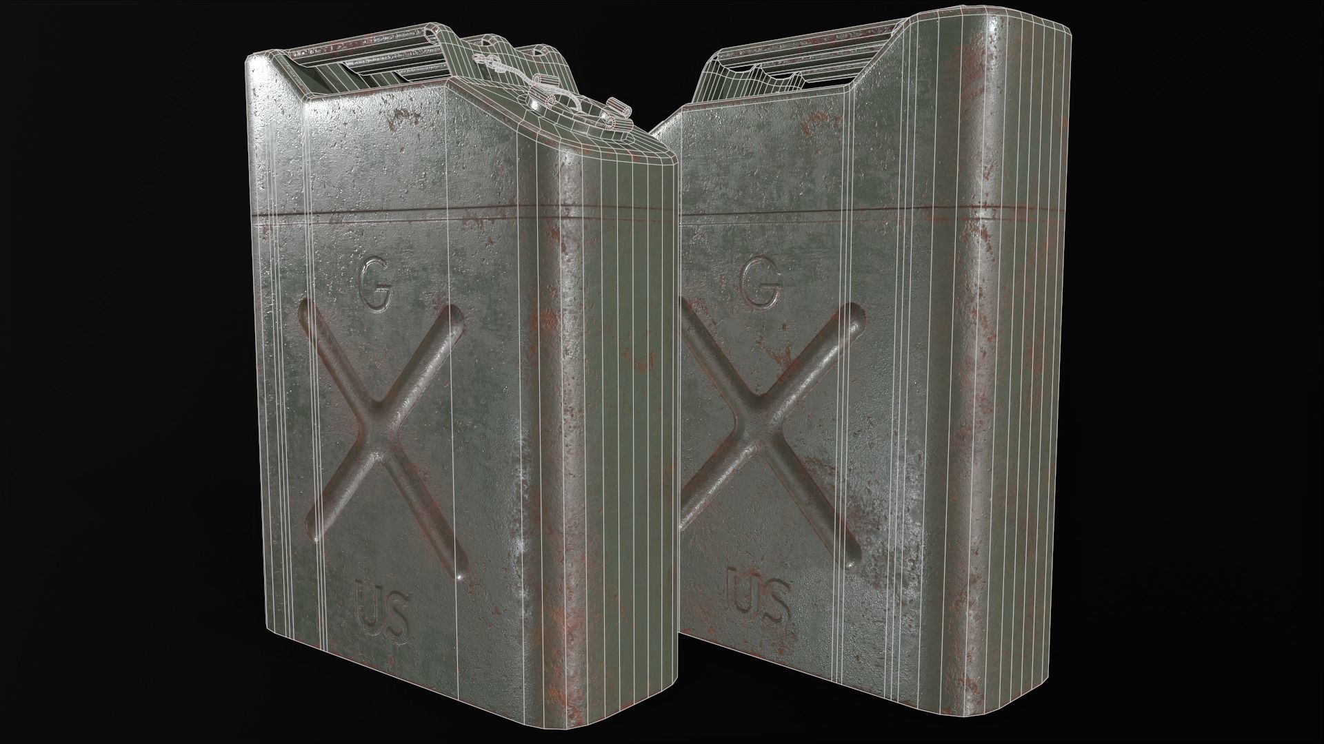 Rusty Jerry Can Low-poly 3D model_4