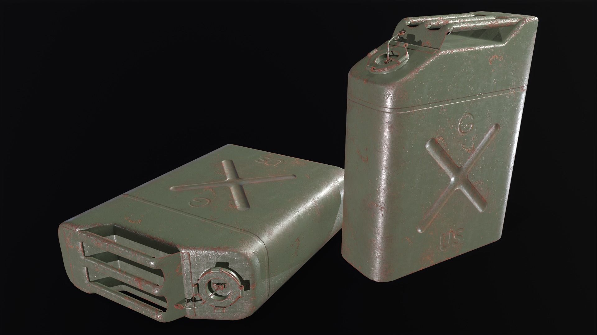 Rusty Jerry Can Low-poly 3D model_2
