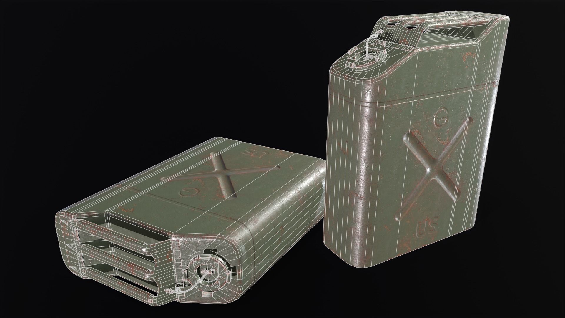 Rusty Jerry Can Low-poly 3D model_5