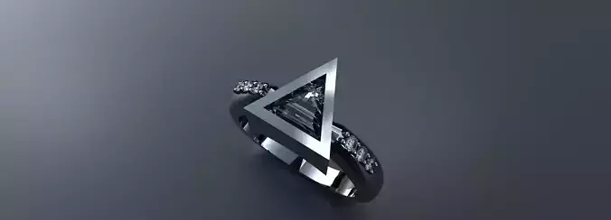 Triangle Shape Gemstone Ring Gold Silver Platinum Jewelry