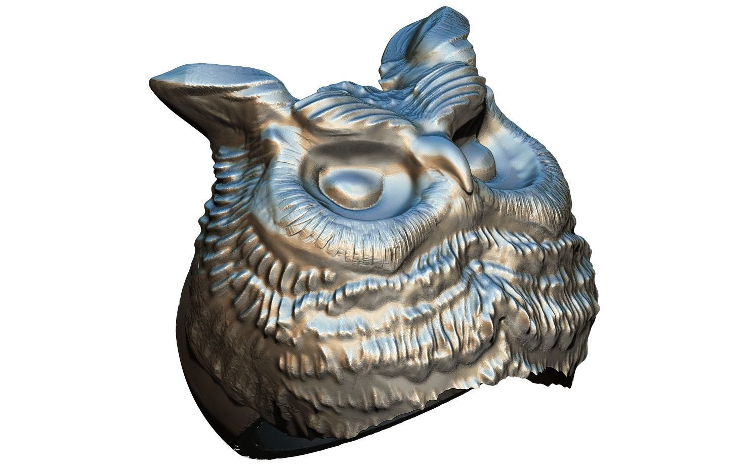 owl ring 3D print model_4