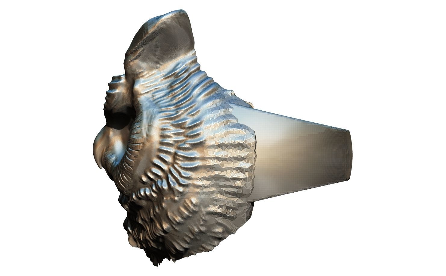 owl ring 3D print model_2