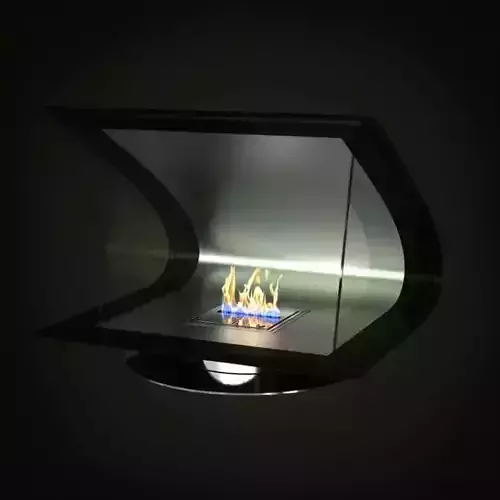 Concave Glass Fireplace