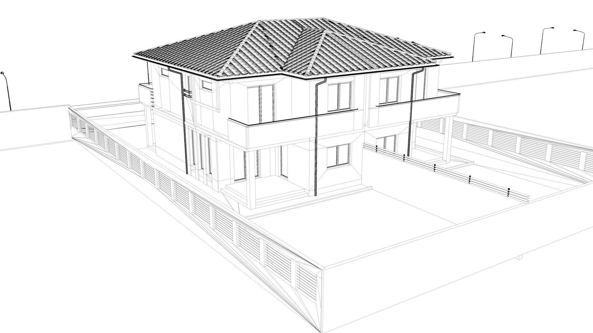 House 20 Exterior Low-poly 3D model_7