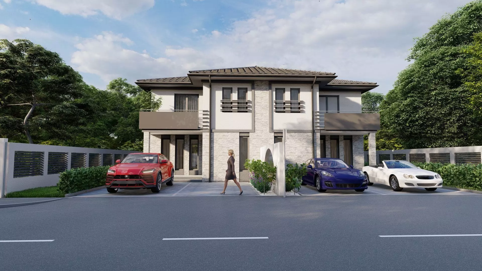 House 20 Exterior Low-poly 3D model_0