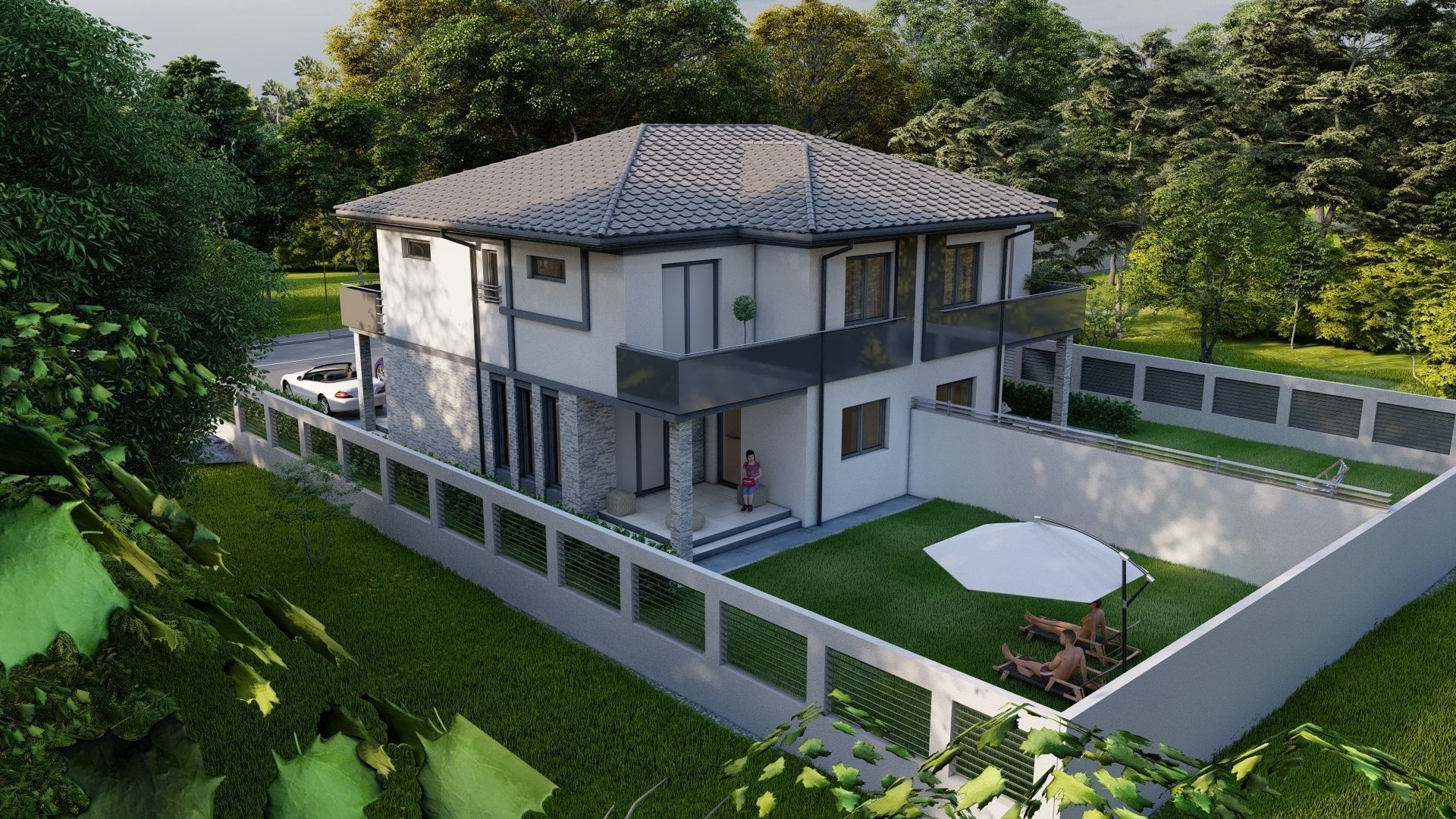 House 20 Exterior Low-poly 3D model_3