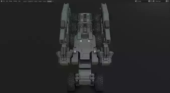 scifi-model551 armored vehicle 3D model