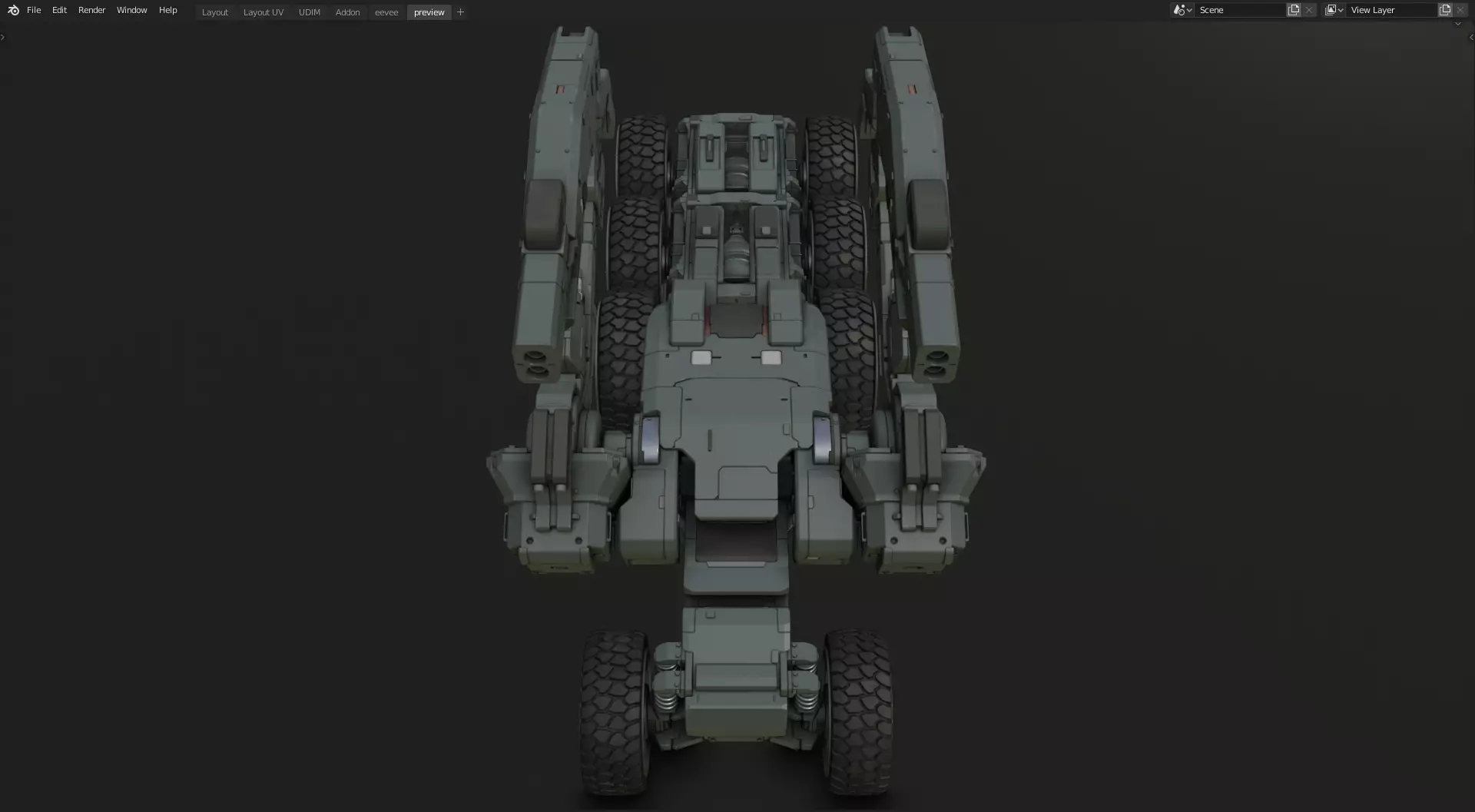 scifi-model551 armored vehicle 3D model_0