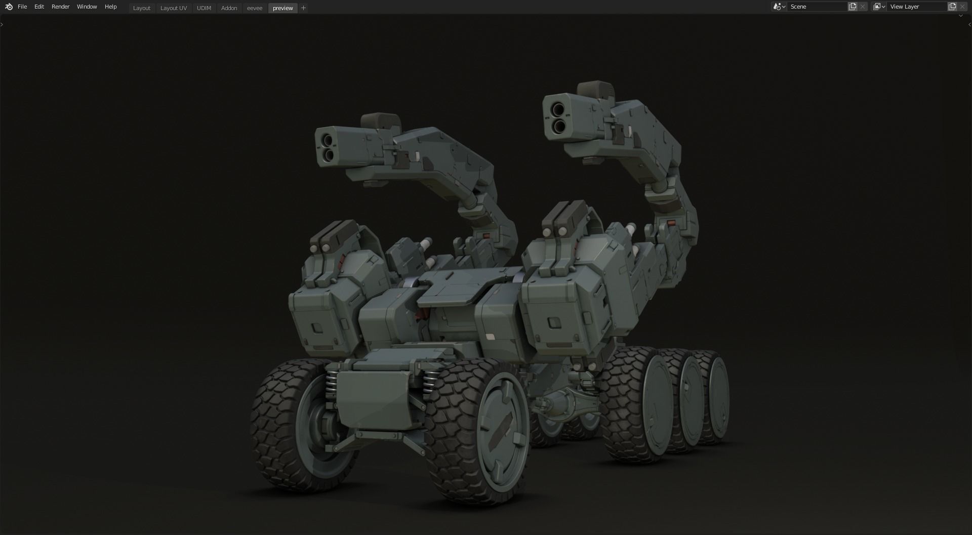 scifi-model551 armored vehicle 3D model_1