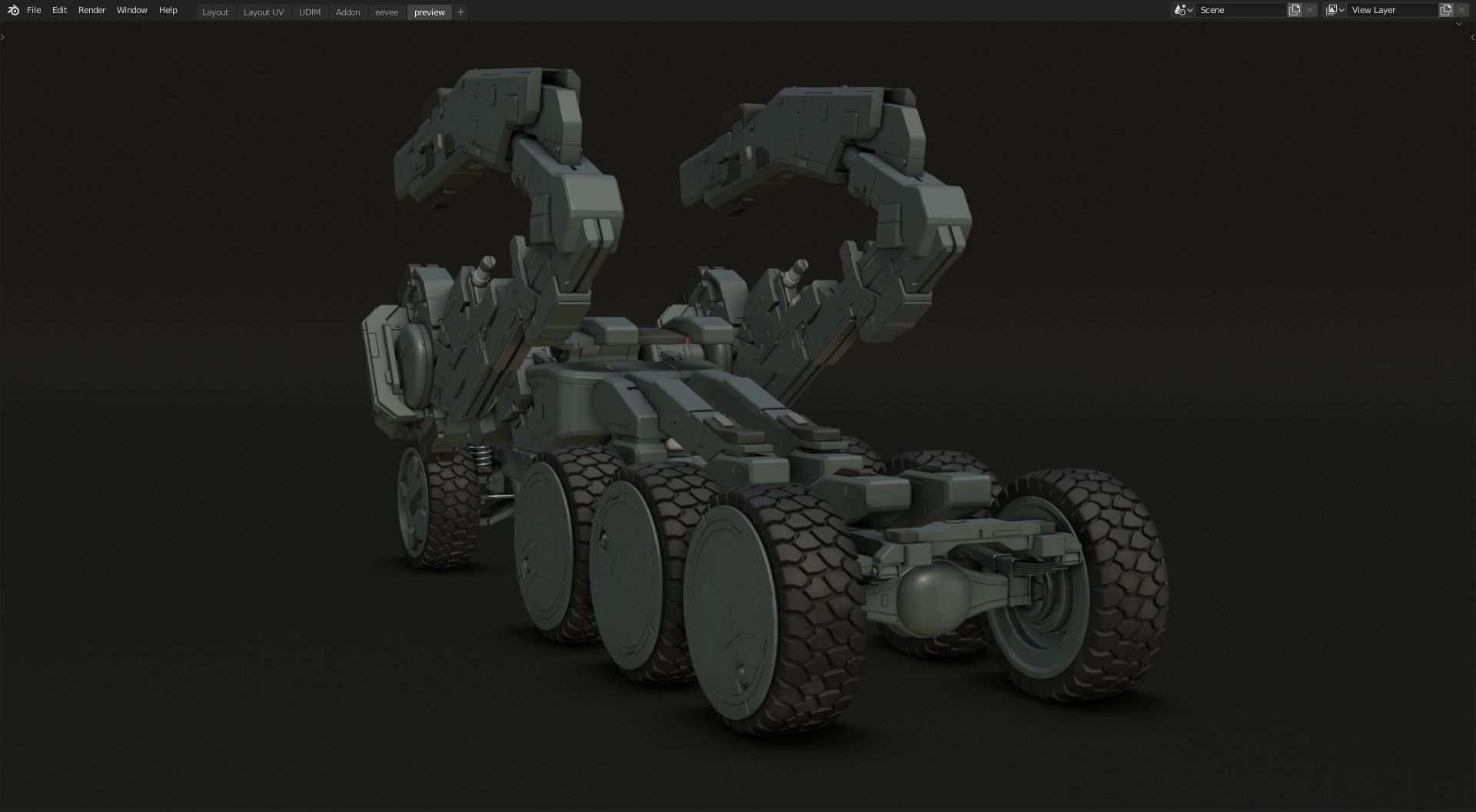 scifi-model551 armored vehicle 3D model_3